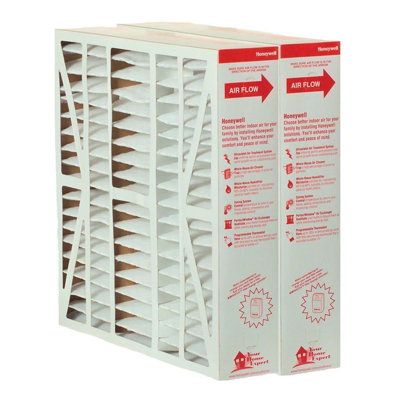Honeywell FC100A1037 (2-Pack) - 20' x 25' x 4' Pleated Air Filter, MERV 11