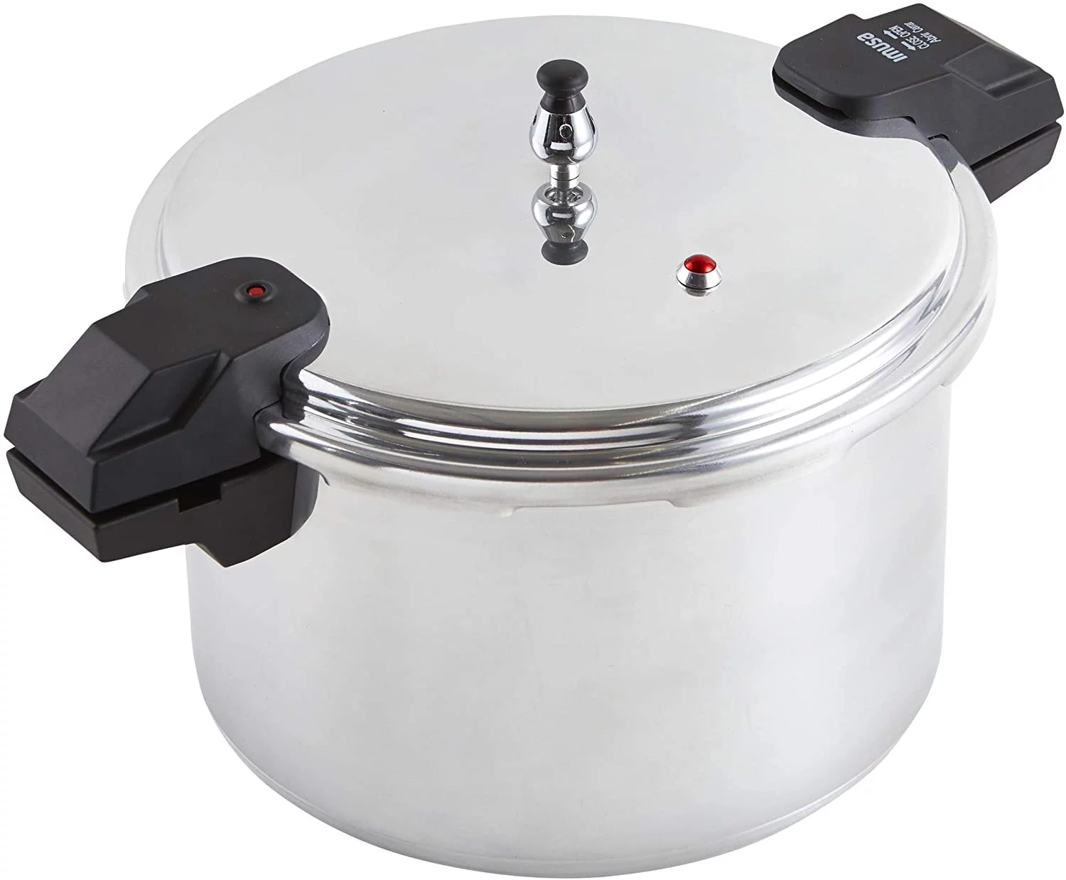 IMUSA USA 16Qt Jumbo Stovetop Pressure Cooker with Regulator and Side Handles, 16 Quart, Silver