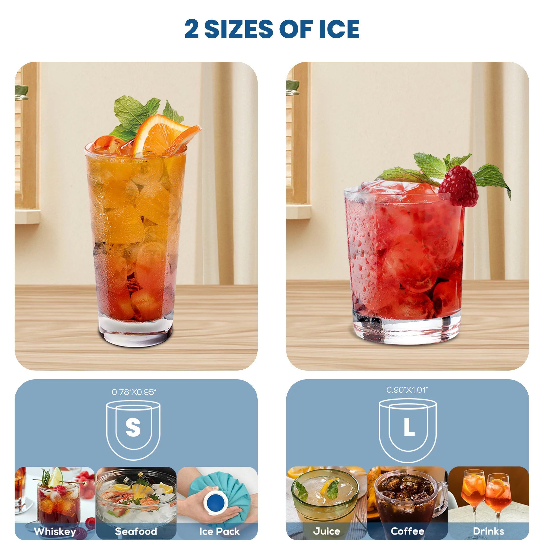 Havato Table Portable Quick Ice Maker, with Ice Basket, Ice Shovel, Ice Basket Handle, 9/6-12Min, 12KG/24H, Bullet Ice, Self-Cleaning, Water Shortage/Ice Fullness Prompt, Home/Kitchen/Office/Bar, Gray