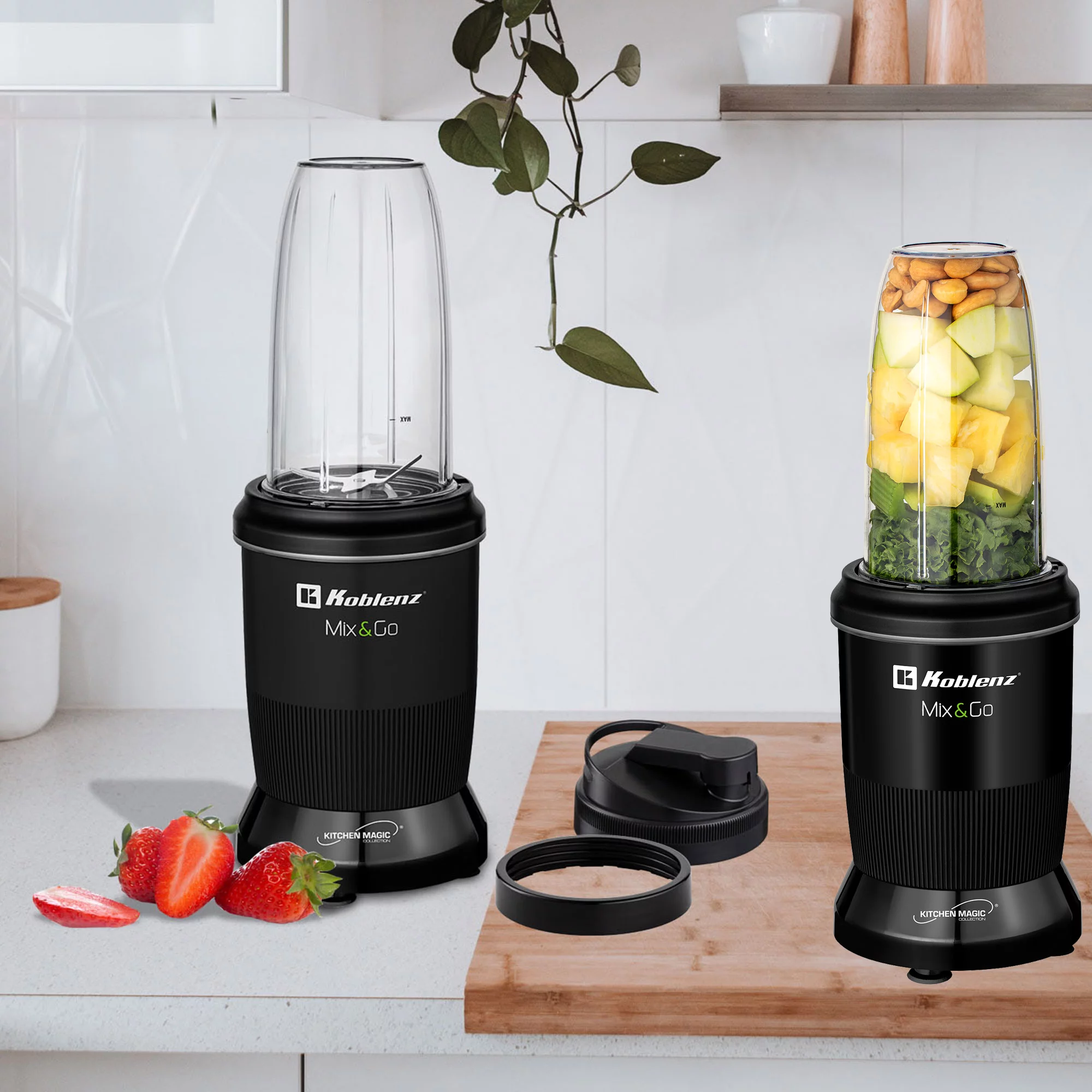 Koblenz Mix & Go Portable Blender, Personal Size Blender for Shakes and Smoothies, Fruit Smoothie Blender, Milkshake �C Juicer Mini Blender