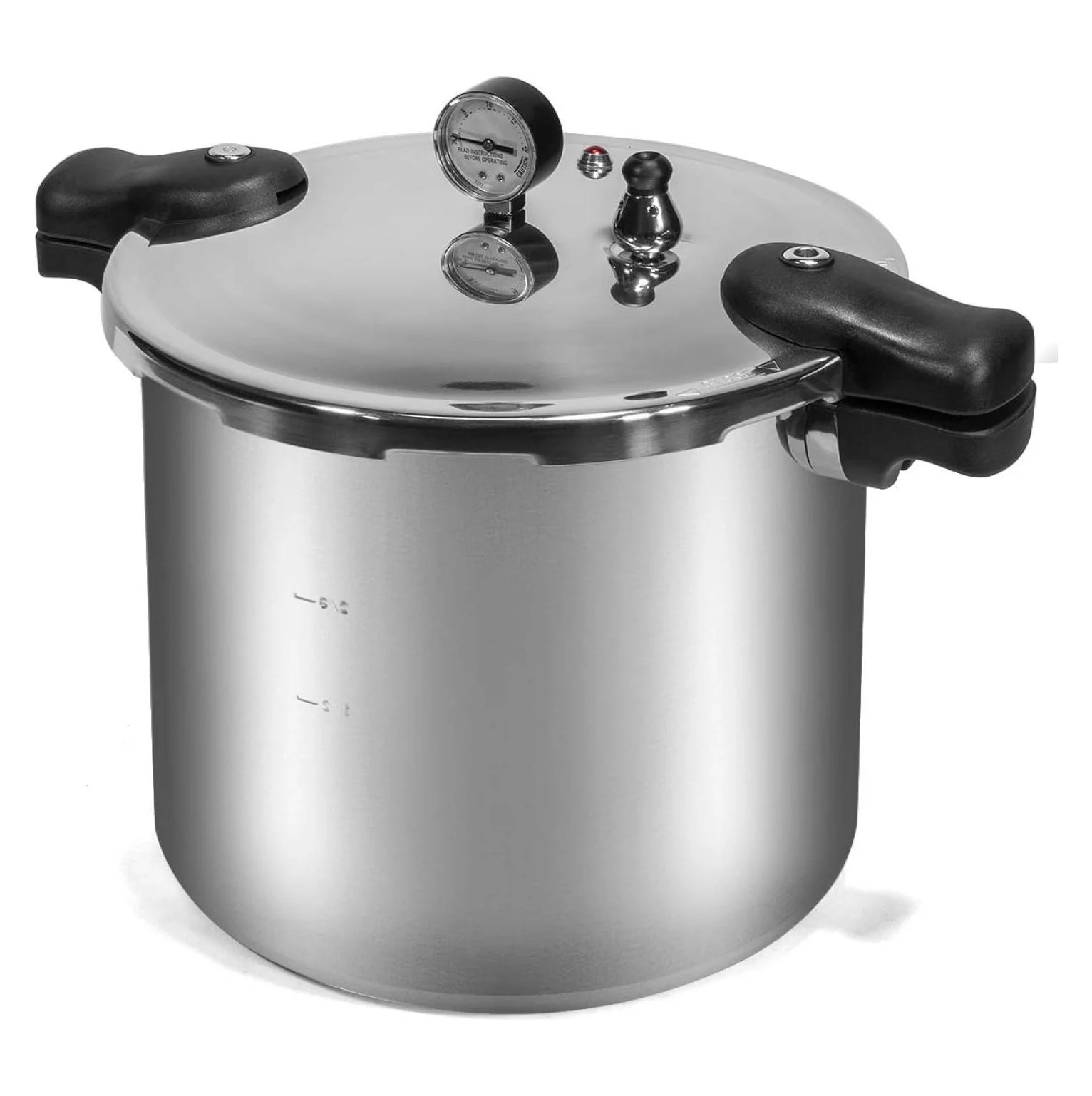 Barton Pressure Canner 22-Quart Capacity Pressure Cooker Built-in Pressure Gauge with (1) Rack, Aluminum Polished