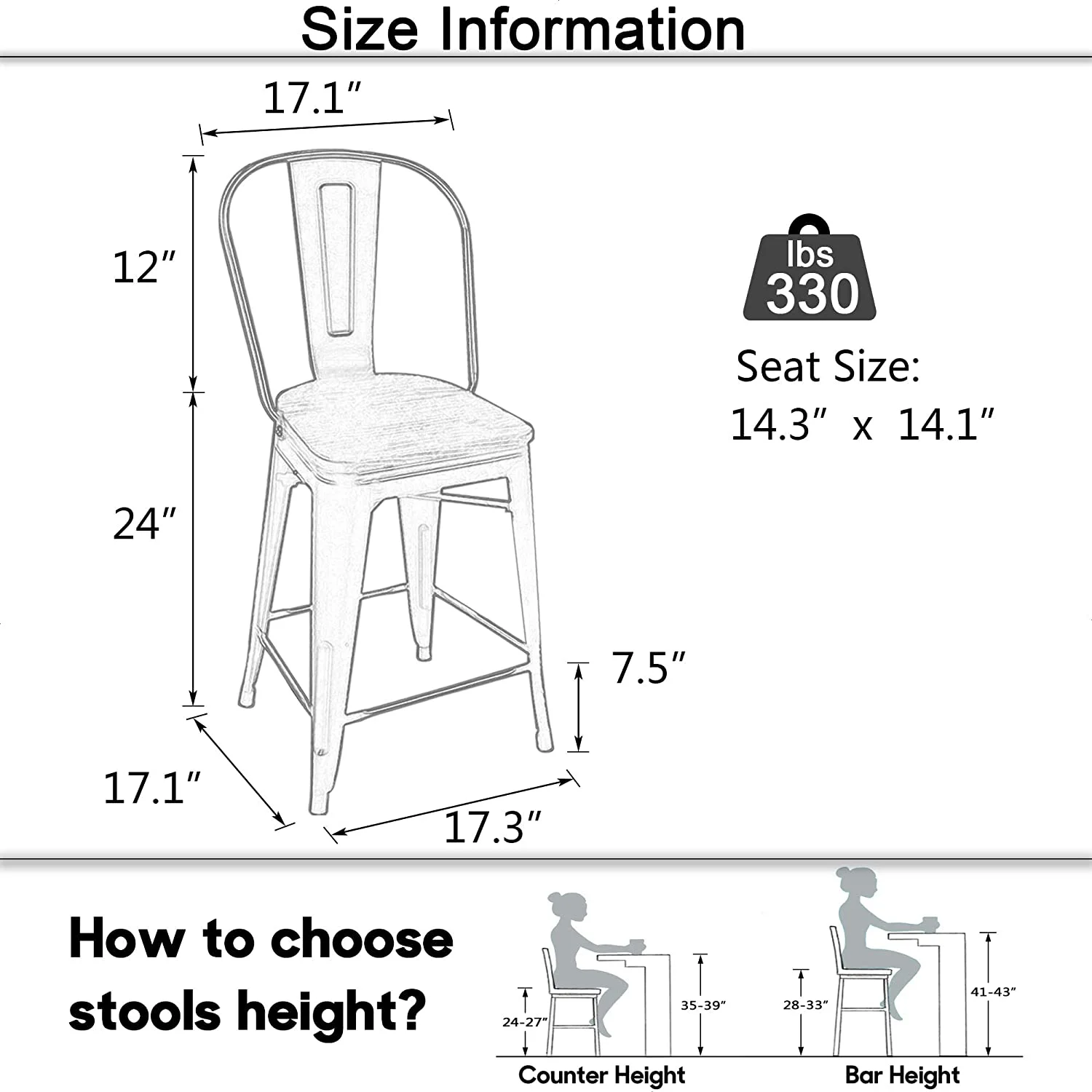 Andeworld Swivel Metal Bar Stools with Backs Counter Stools Set of 4 Counter Height Stools High Back Bar Chairs 24 Inch Bar Stools Farmhouse Rusty