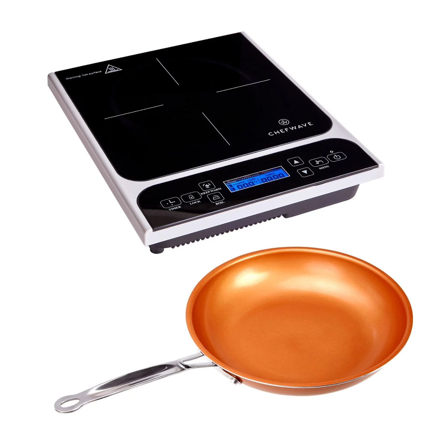 ChefWave LCD 1800W Portable Induction Cooktop Bundle