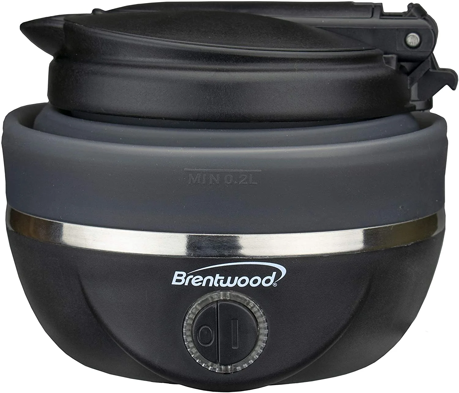 Brentwood Appliances KT-1508BK .85-Quart Dual-Voltage Collapsible-Travel Kettle (Black), 0.85Q