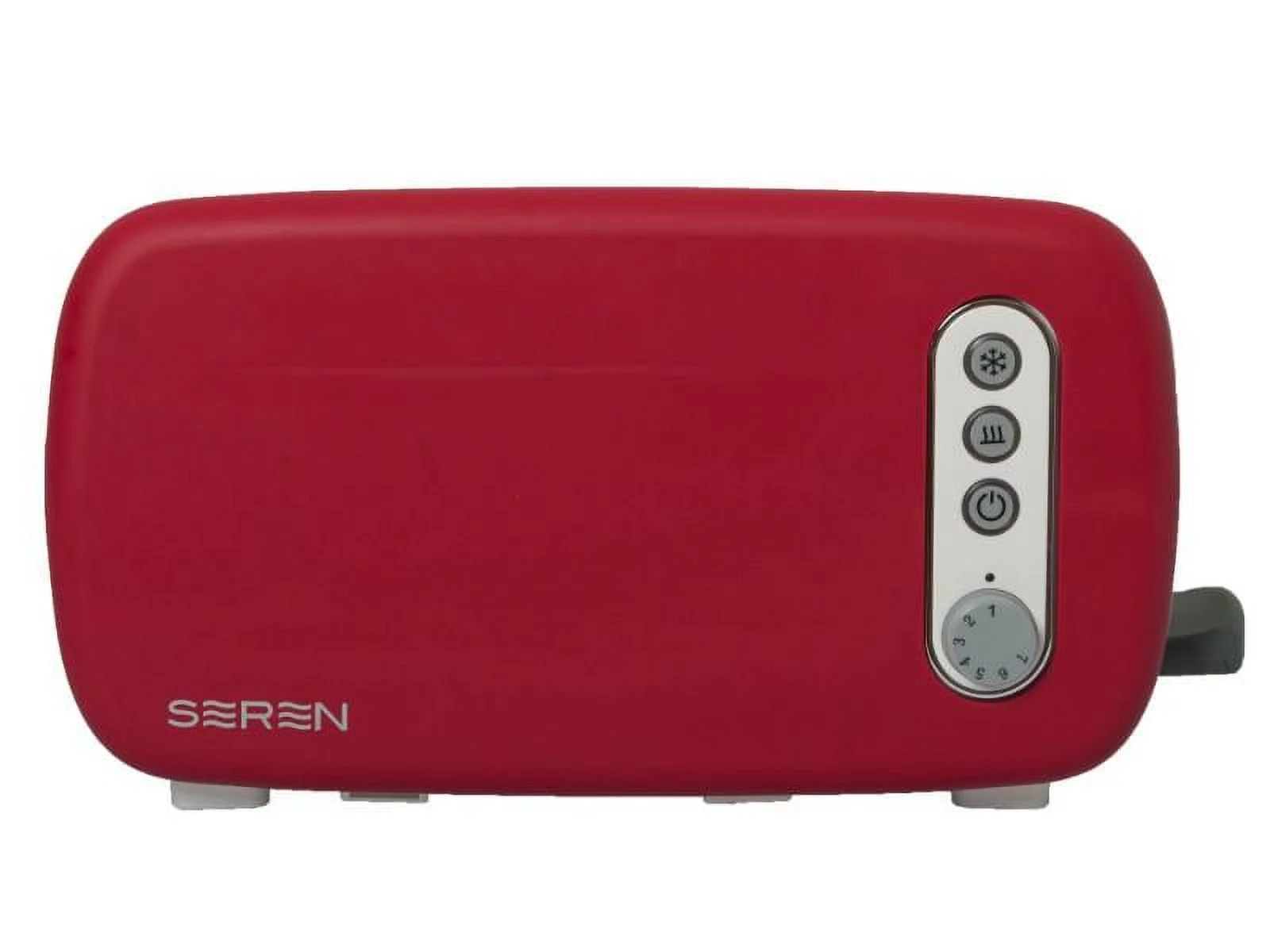 BergHOFF Seren Side Loading Toaster with Cool Touch Exterior and Removable Crumb Tray, with Red Front Panel/ Serving Tray