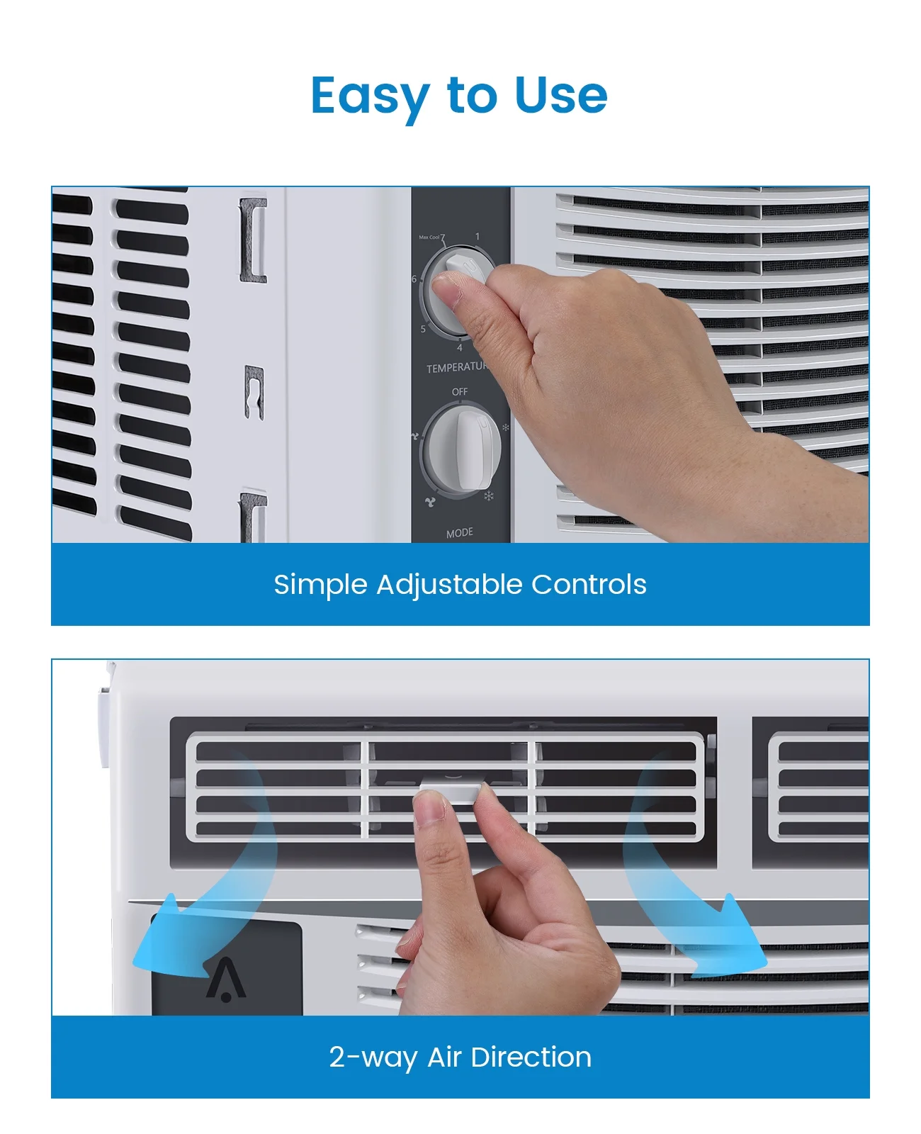 BEKAY 5000 BTU Window Air Conditioner, Window AC Unit with Easy-to-Use Mechanical Controls and Reusable Filter, Cools 150 Sq.ft