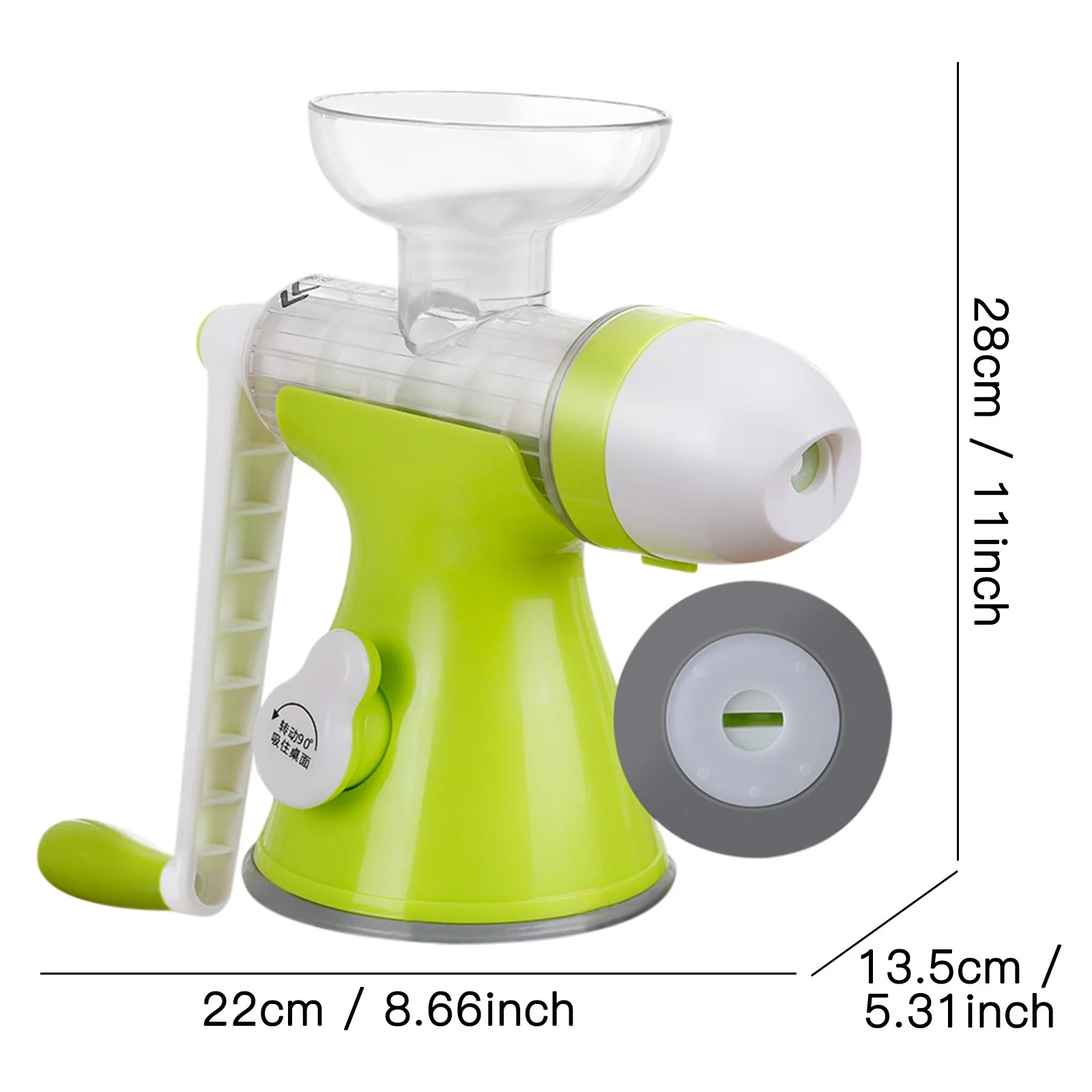Exprimidor de manivela para ni?os M��quina para hacer helados para cocina o restaurante Venta r��pida Venta flash Verde