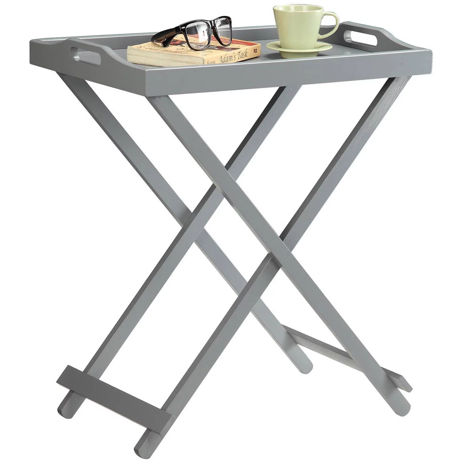 Convenience Concepts Designs2Go Folding Tray Table, Gray