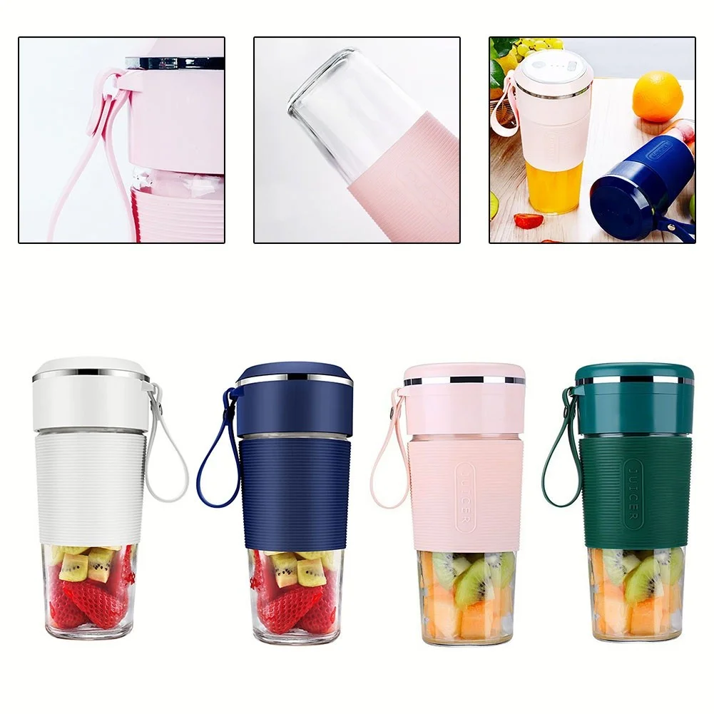 ALSLIAO Electric Juicer Cup Portable USB Rechargeable Fruit Smoothies Mixer Portable