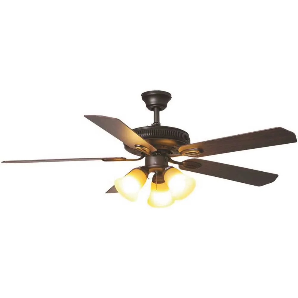Hampton Bay AG524I-ORB 52 in. Glendale Indoor Ceiling Fan with Light Kit, Oil Rubbed Bronze