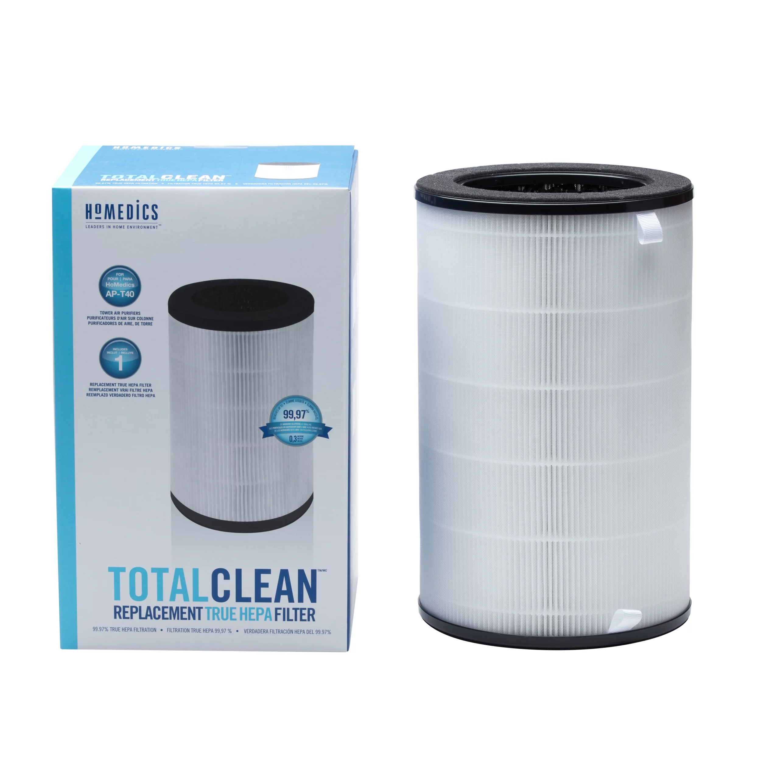 HoMedics Replacement 360 True HEPA Filter, For Tower Air Purifiers, AP-T40FL