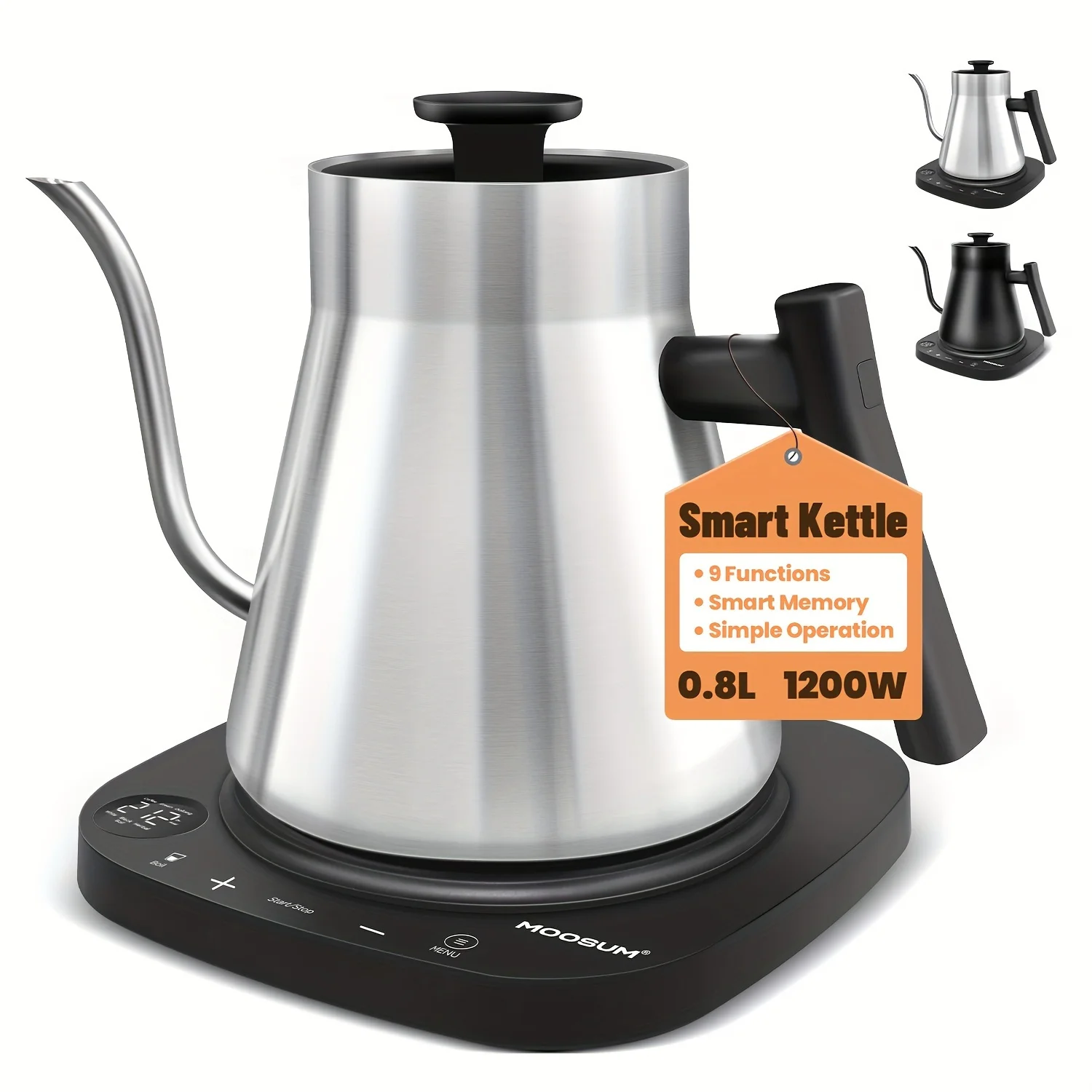 Gooseneck Electric Kettle, 27.05oz Electric Tea Kettle Temperature Control Presets, Pour Over Kettle For Coffee, Simple Operation, Quick Heating, Lightweight Convenient For Women And The Elderly