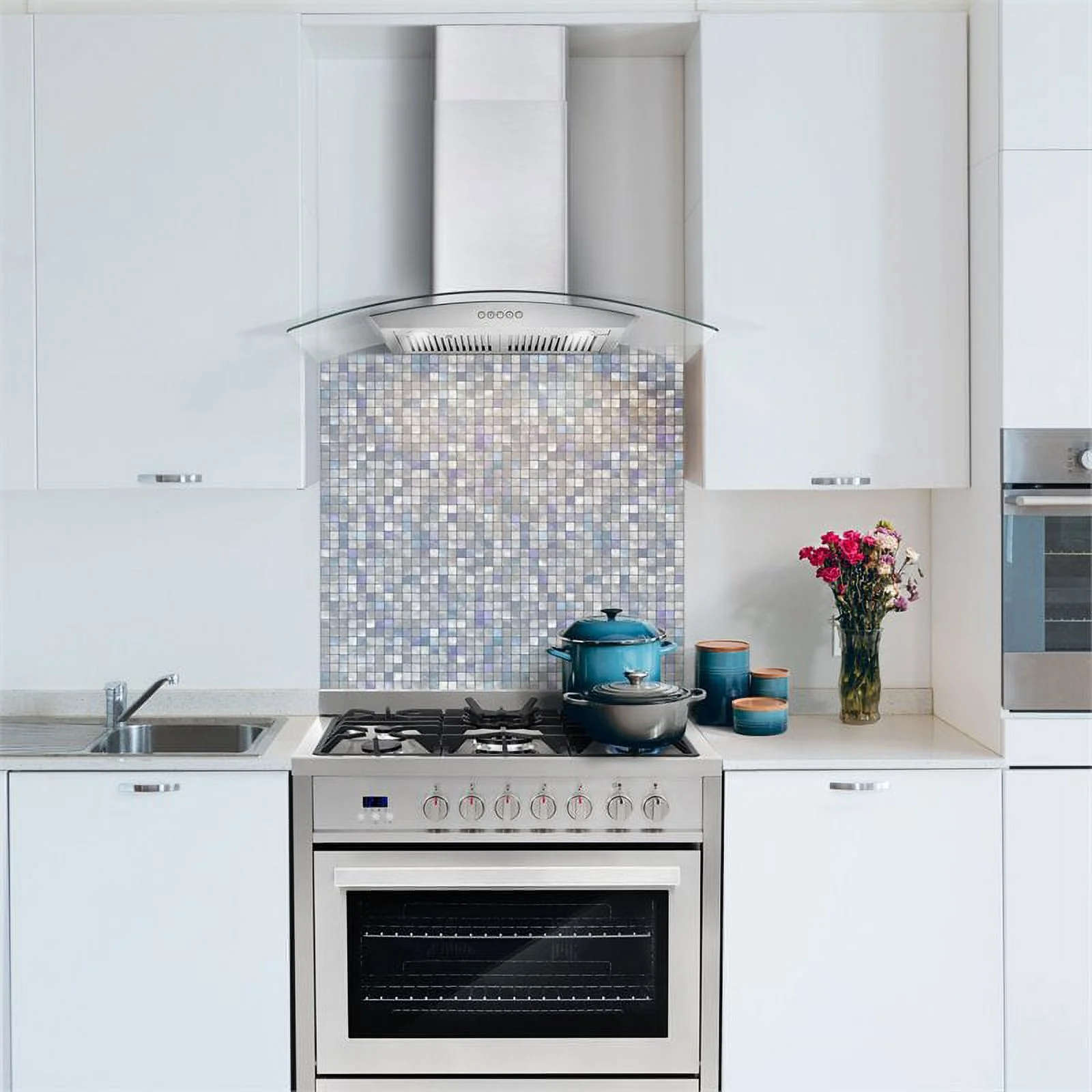 Cosmo 36' 380 CFM Ductless Wall Mount Range Hood Kitchen Hood in Stainless Steel