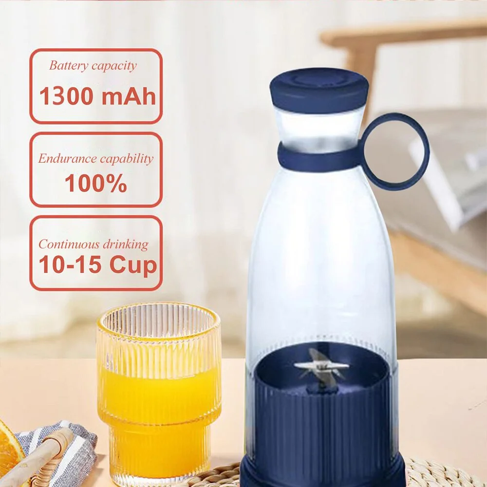Blue/Pink Usb Portable Juicers Bottle Rechargeable Mixers Fresh Fruit Juicers Mini Fast Electric Portable Blender Smoothie 9406