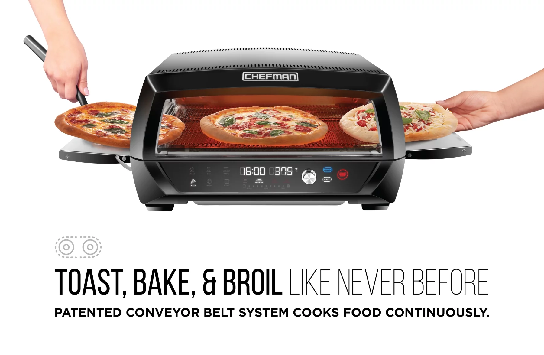 Chefman Food Mover Conveyor Toaster Oven, Stainless Steel