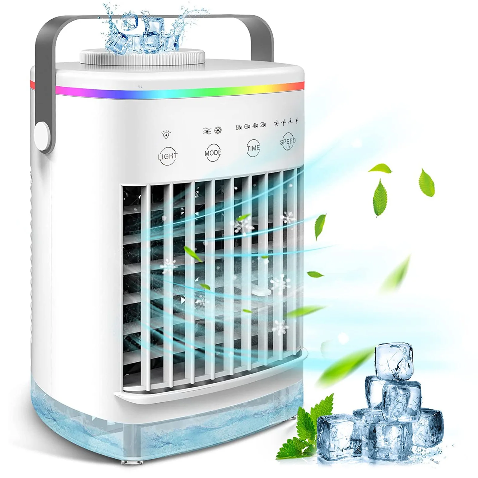 CAKVIICA Portable Air Conditioner Fan Personal Mini Evaporative Air Cooler Desk Fan For Room. Bedroom. Car. Office
