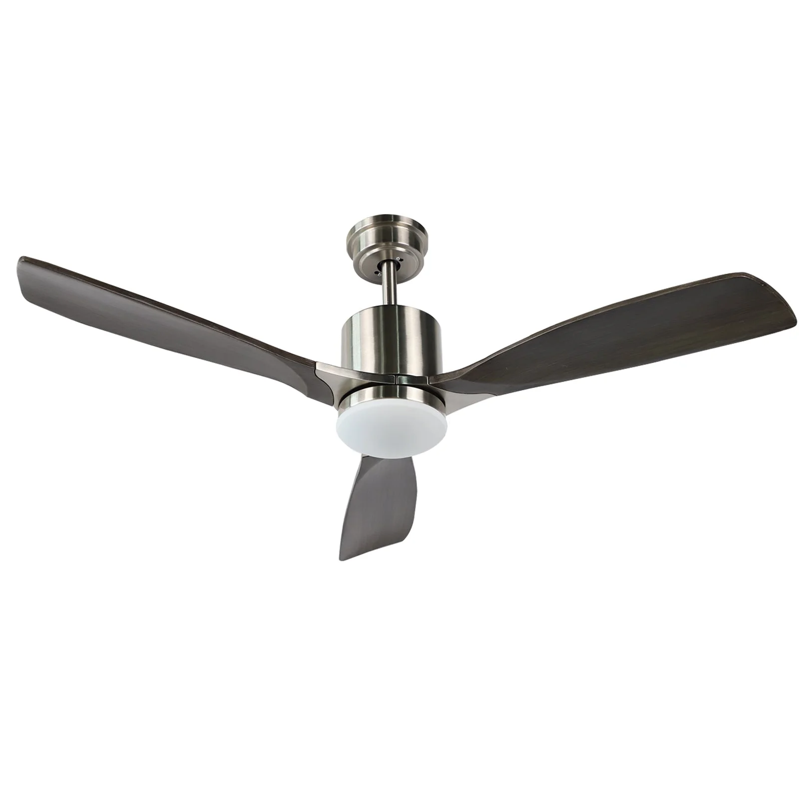 ExBrite 52 inch Wood Ceiling Fan with Light and Remote Control 3 Blade Grey