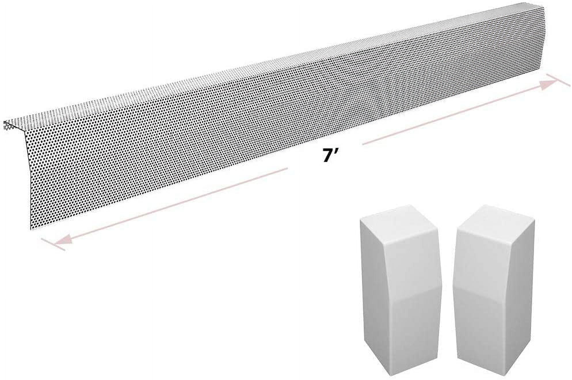 Baseboarders Premium Series Galvanized Steel Easy Slip-On Baseboard Heater Cover in White (7 ft, Cover + L & R End Caps)