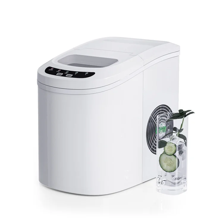 Canddidliike Mini Portable Compact Electric Ice Maker Machine-White, Electric Portable Compact Countertop Automatic Ice Cube Maker Machine for Home/Kitchen/Office