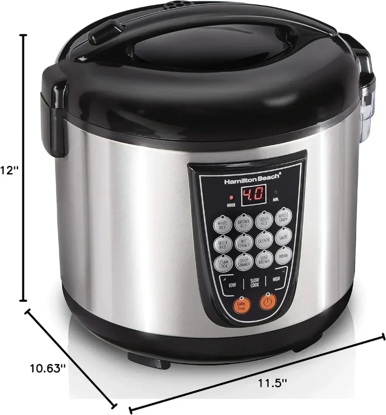 Hamilton Beach 37571 S/S And Black Digital 4.5 Quart Multi Cooker