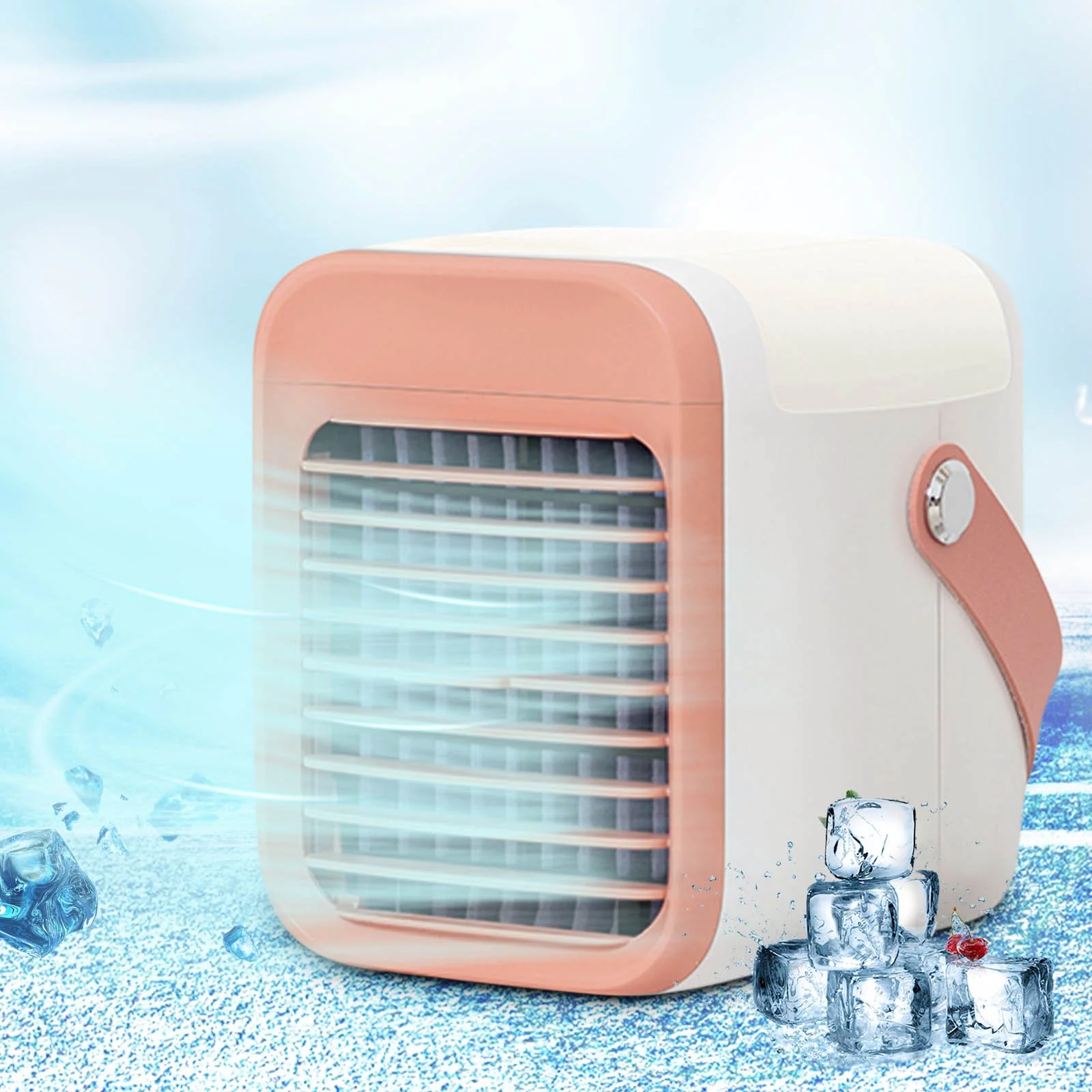 Ac Fan For Room Air-Cooler, Rechargeable Small Air-Conditioner, Powerful 3 Speed Timed Personal Space Cooler, AC Desktop Spray Fan For Home Camping Room Cooler For Bedroom