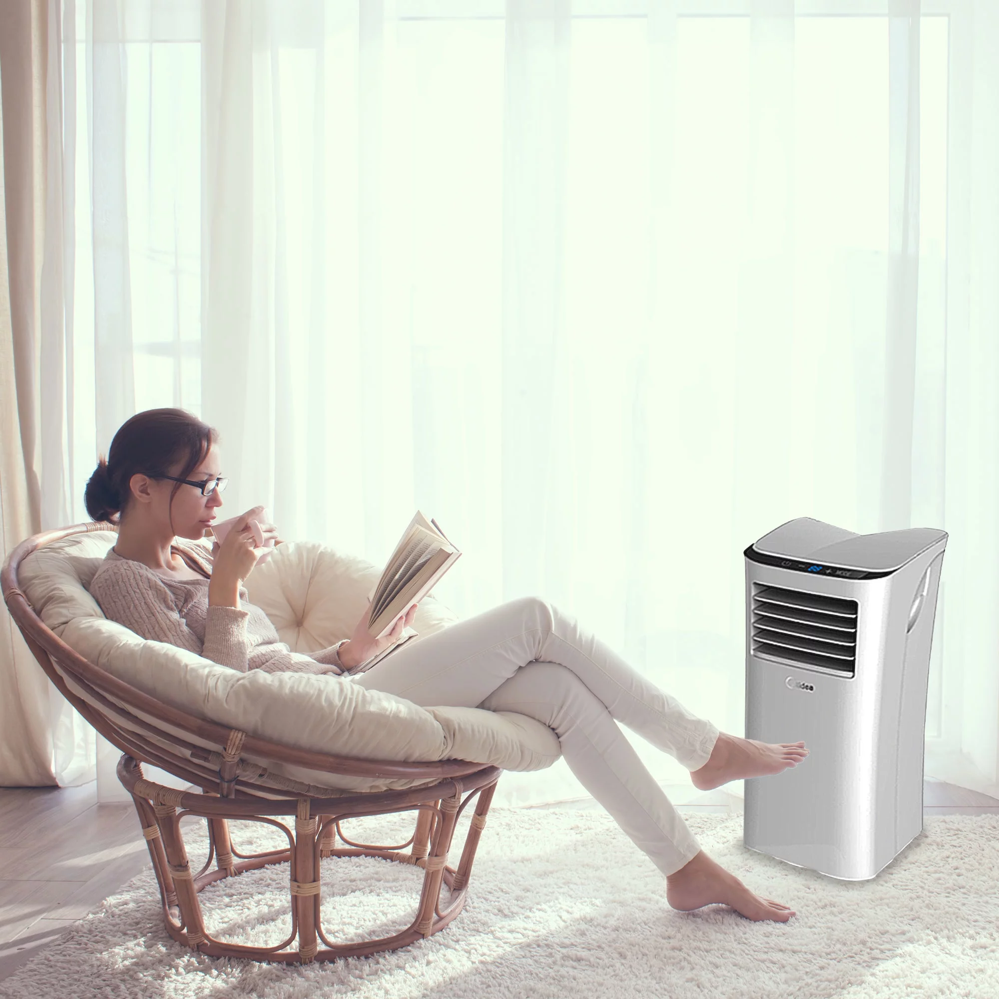 HomePointe S2 Series 5,000 BTU Portable Air Conditioner Cooling Fan Unit