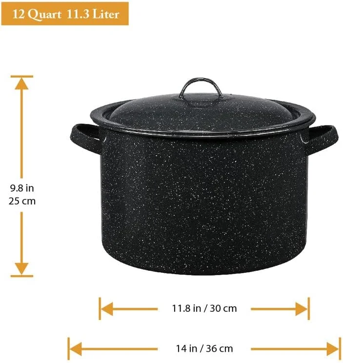 Enamel On Steel 12-Quart Water Bath Canner With Lid