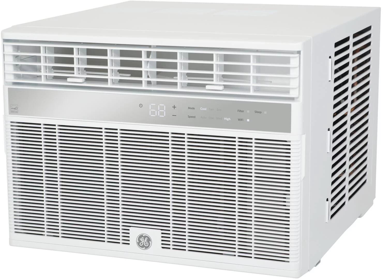 GE AHY12LZ Smart Window Air Conditioner with 12000 BTU Cooling Capacity Wifi Connect 3 Fan Speeds 115 Volts 11.4 CEER and Fixed Chassis in White