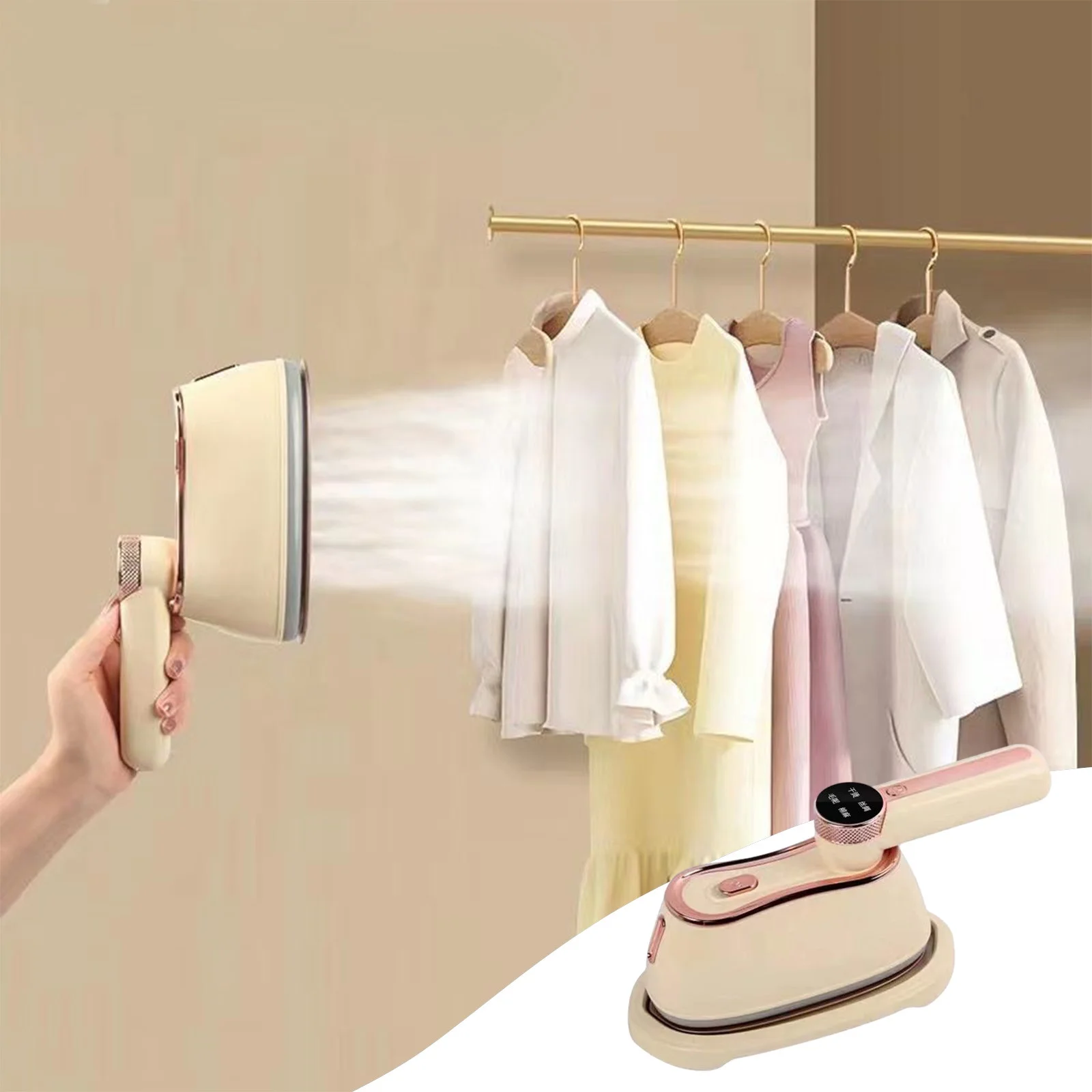 Dadatutu Upgrade Portable Mini Ironing Machine, 180��Rotatable Handheld Steam Iron, Foldable Travel Garment Or Fabric Clothes, Good for Home and Travel