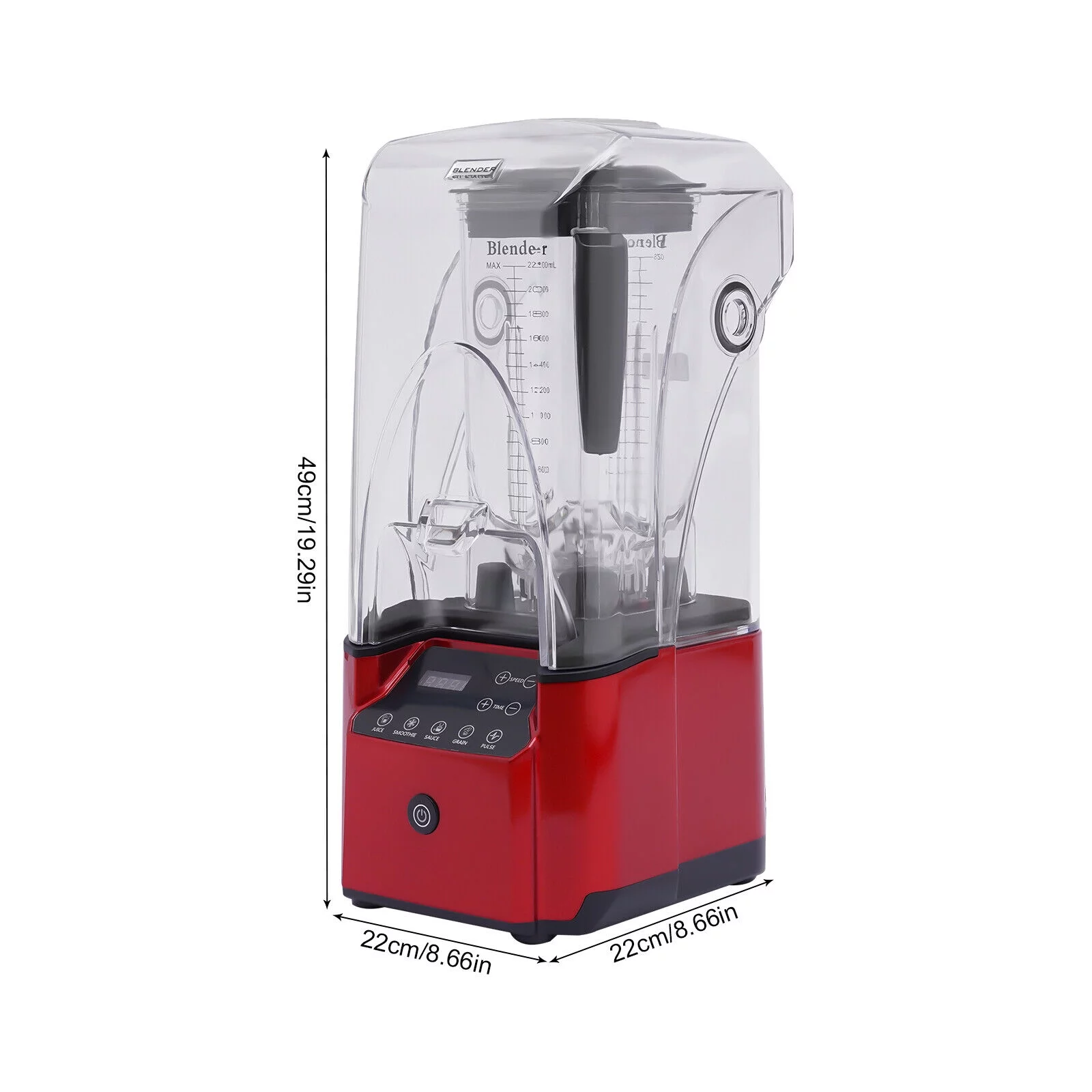 2200W 2.2L Commercial Soundproof Cover Blender Fruit Juicer Smoothie Mixer Quiet