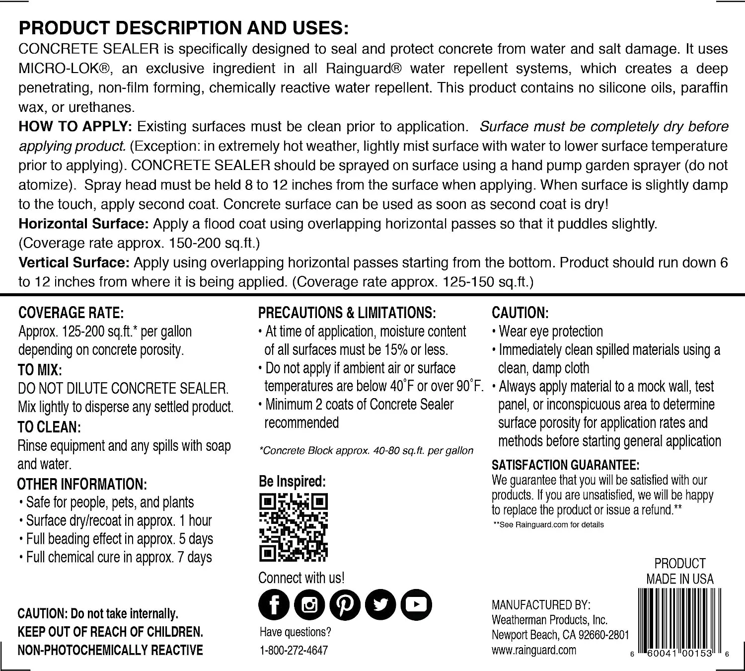 Concrete Sealer RTU 5 Gallon Pail