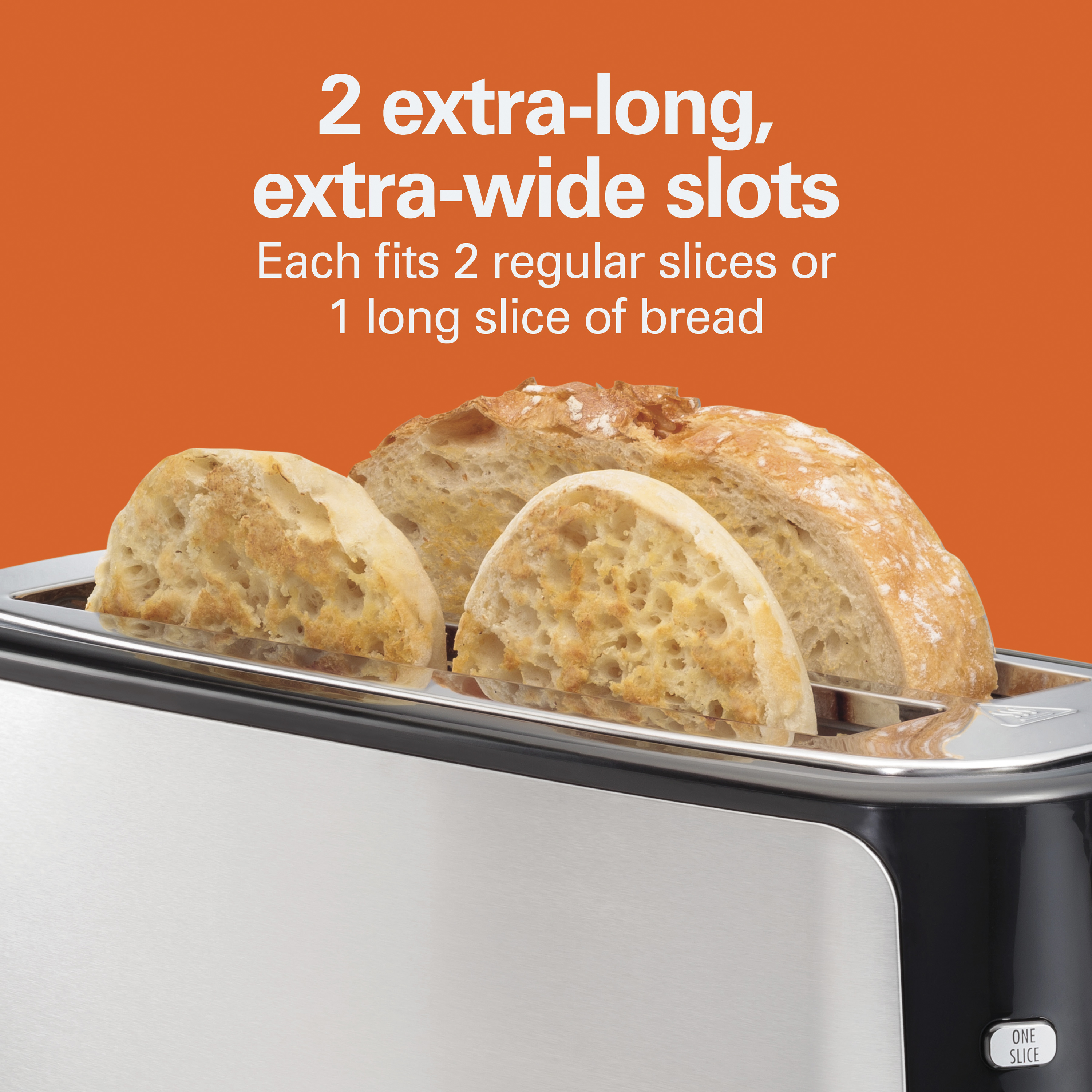 Hamilton Beach 4 Slice Long-Slot Toaster, Sure-Toast One-Slice Technology, Slim Design, 24820