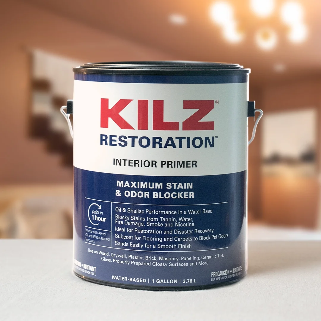 KILZ Restoration Maximum Stain and Odor Blocking Interior Latex Primer, White, 1-Gallon