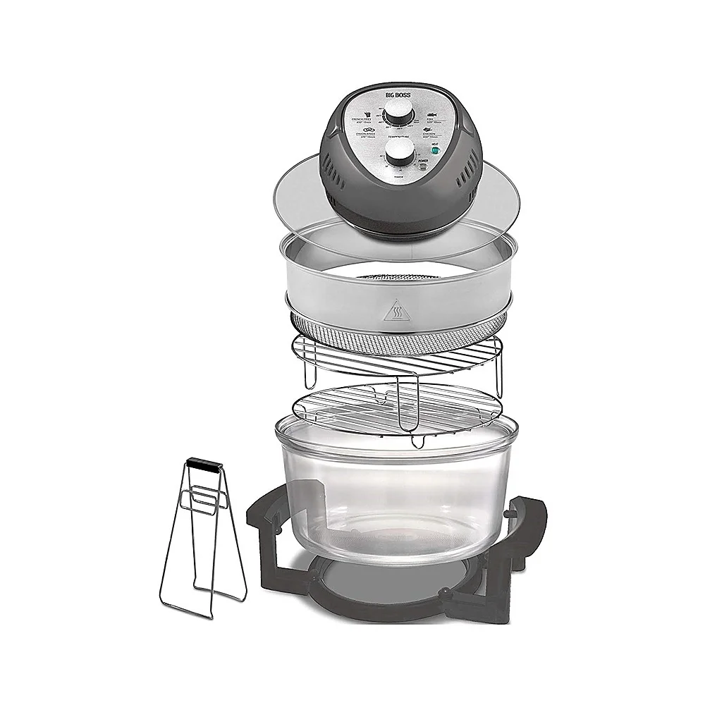 Big Boss - Oil-less Air Fryer, 16 Quart, 1300W, Easy Operation with Built in timer - Graphite