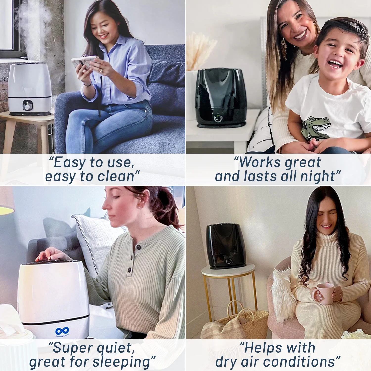 Everlasting Comfort 6L Cool Mist Humidifier for Bedroom Filterless, Quiet, with Essential Oil Tray (White)