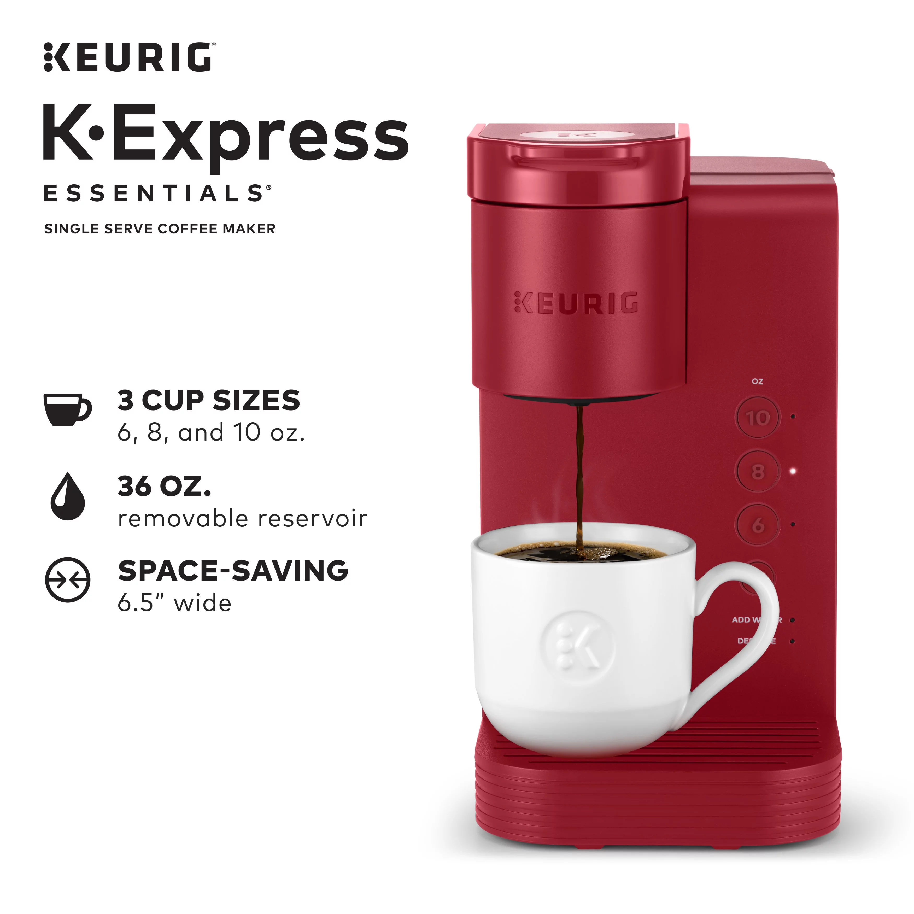 Keurig K-Express Essentials Red Like New, Single Serve K-Cup Pod Coffee Maker