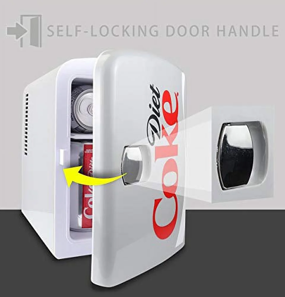 Coca-Cola Diet Coke 4L Mini Portable Cooler/Warmer Mini Fridge, Grey