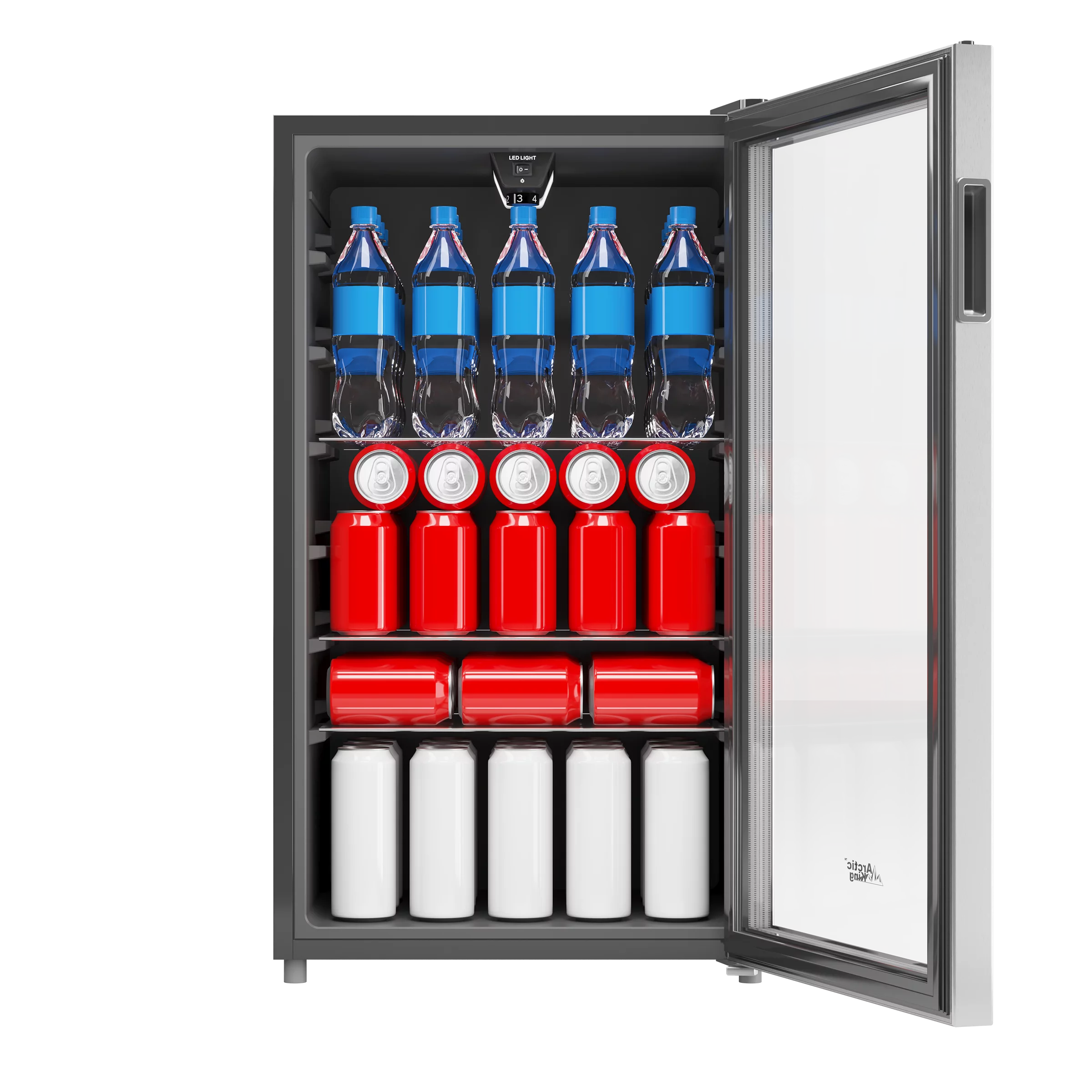 Arctic King 115-Can Beverage Fridge & Cooler, Stainless Steel Look, ARV115B1AST