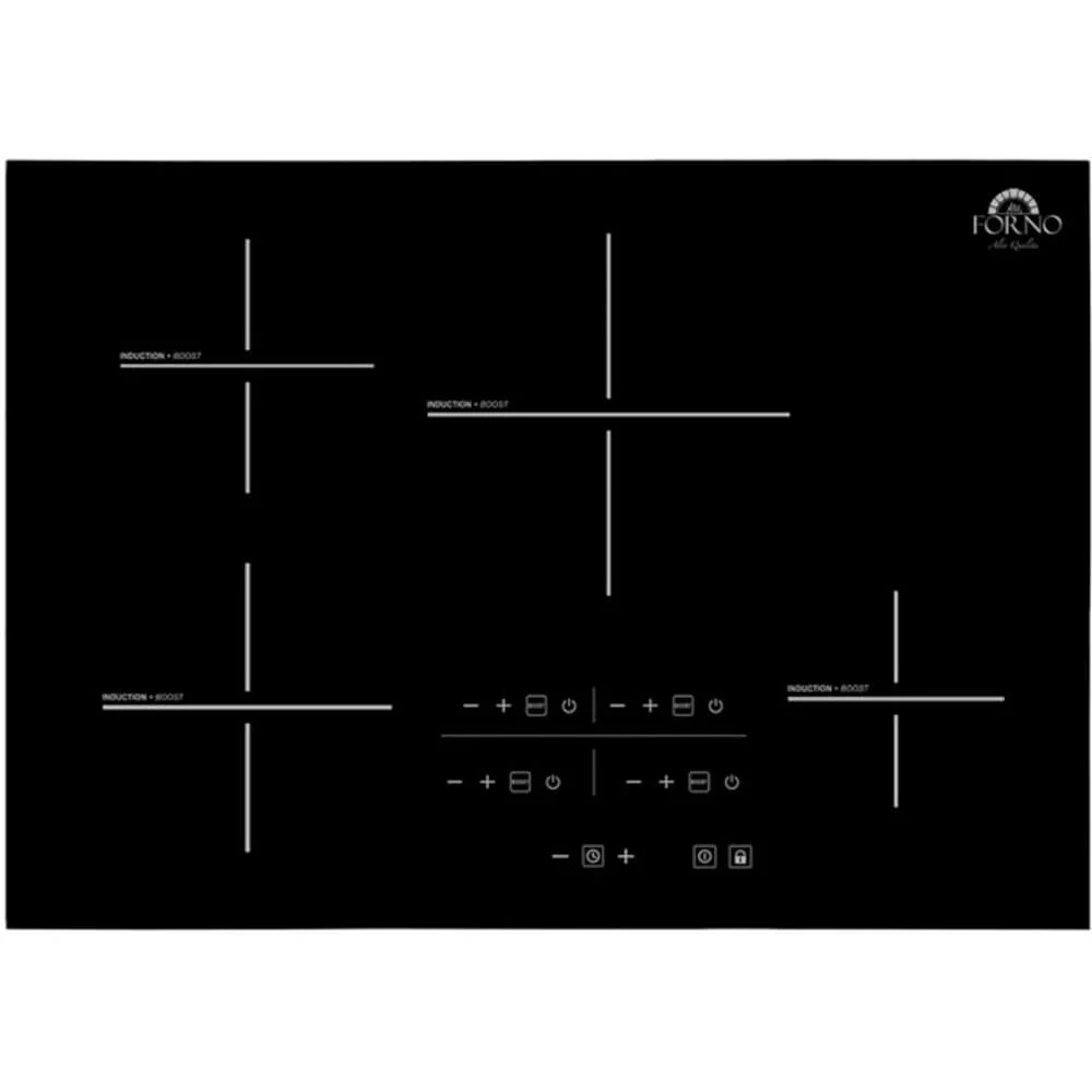 Forno FCTIN054530 30 inch Black Glass and Stainless Steel 4 Burner Induction Cooktop