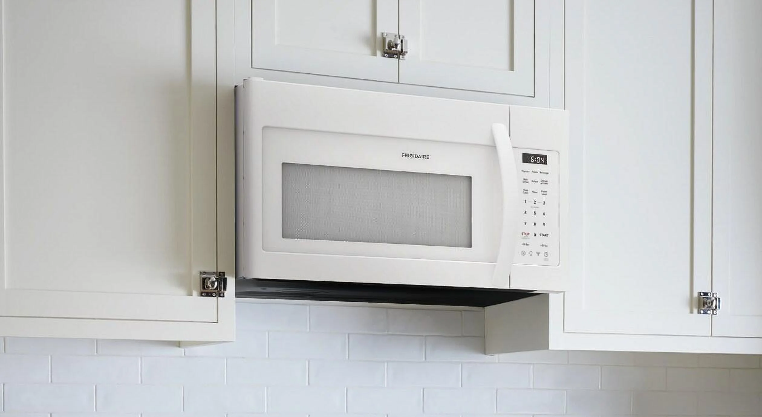 Frigidaire FMOS1846BW 1.8 Cu. Ft. Over-The-Range Microwave, White,Convenient Quick Start Options, Push-to-Open PureAir? Filter Door, PureAir? Filter included