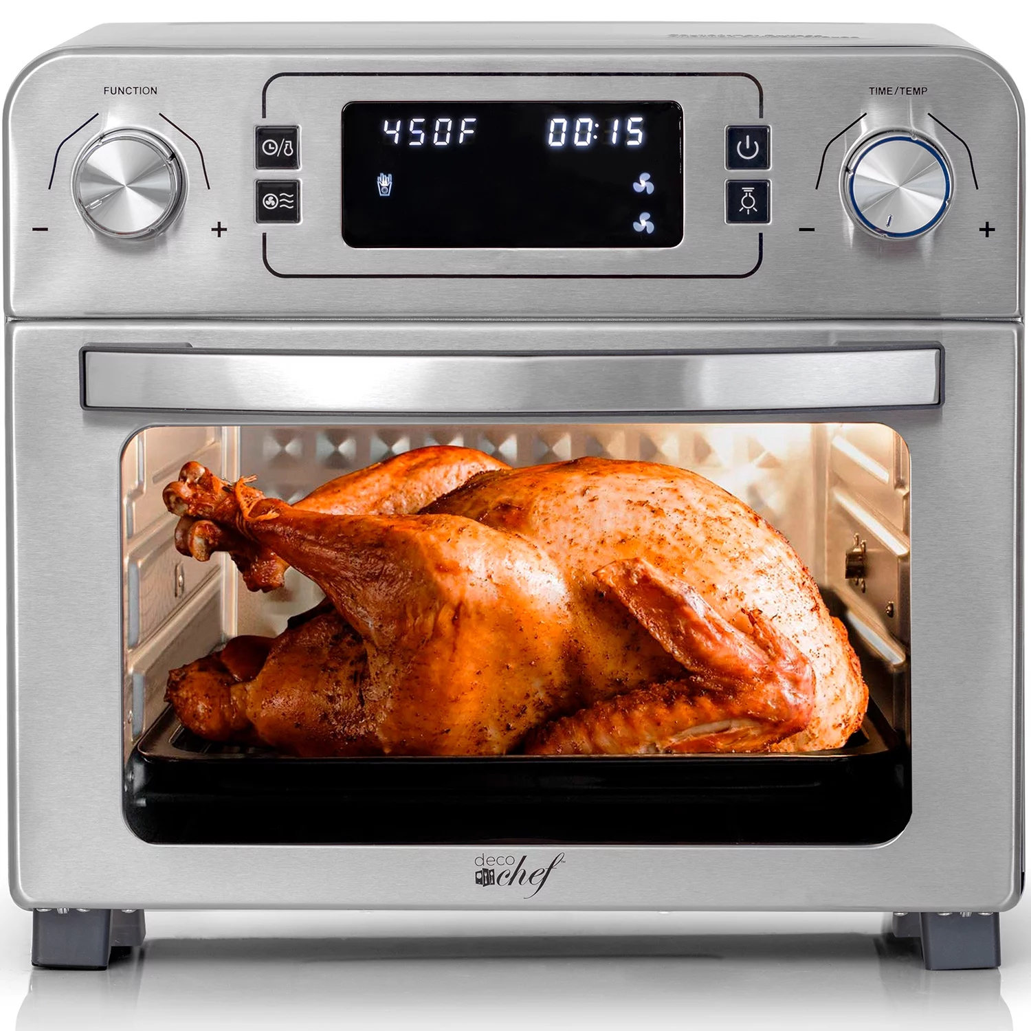 Deco Chef 24QT Stainless Steel Countertop Toaster Air Fryer Oven with Accessories + Bonus Deco Chef Gourmet 12 Piece Stainless Steel Knife Set with Storage Block