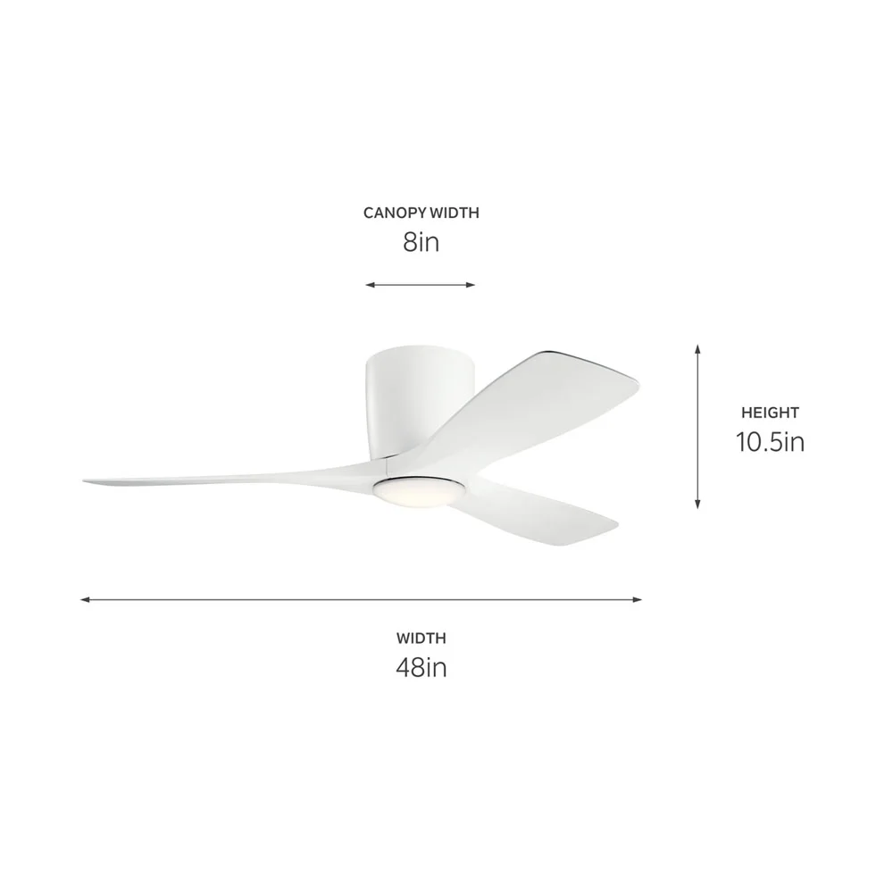 Kichler 300032 Volos 48' 3 Blade Hugger Indoor Ceiling Fan - Black