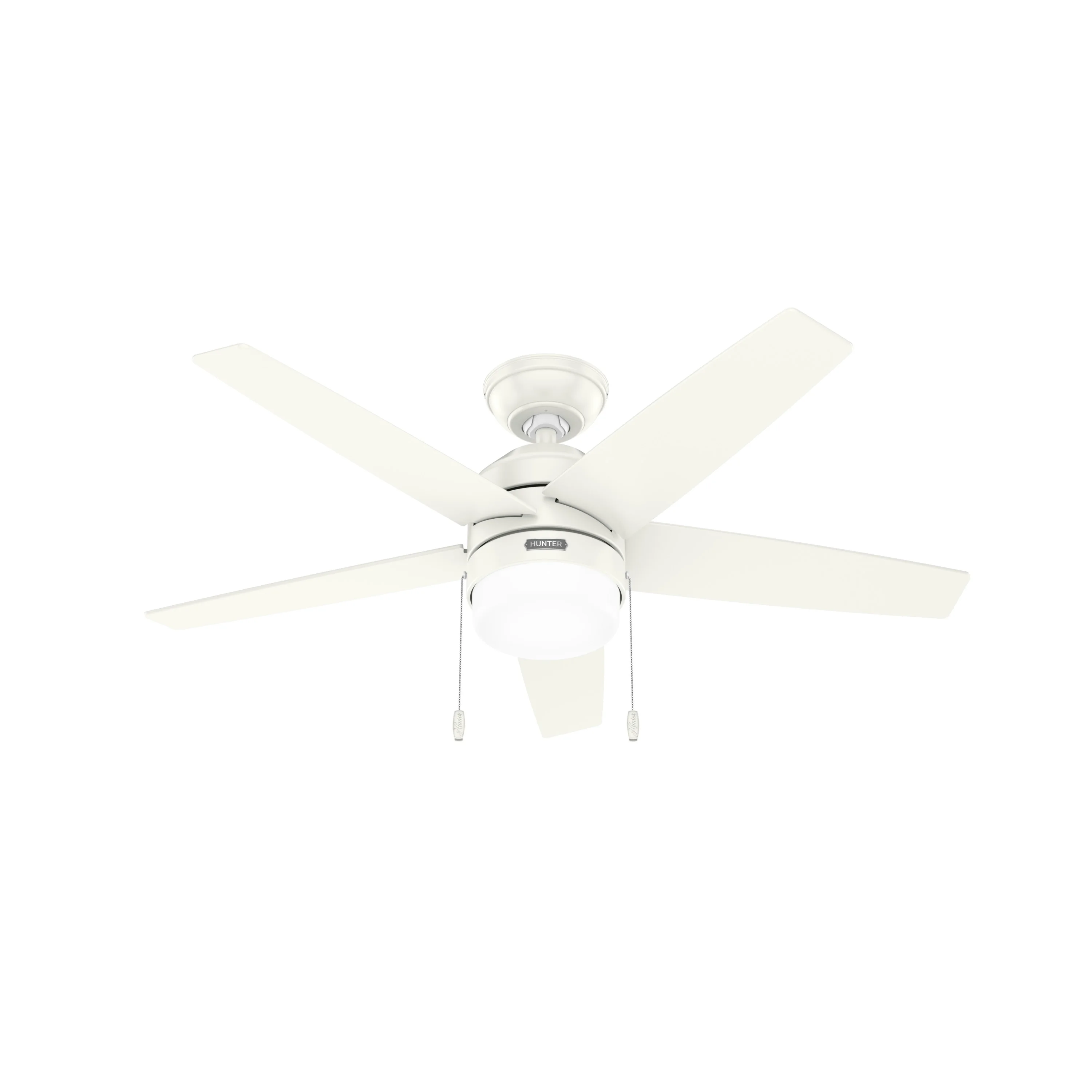HUNTER - 52494 - Hunter 44 inch Bardot Fresh White Ceiling Fan with LED Light Kit and Pull Chain