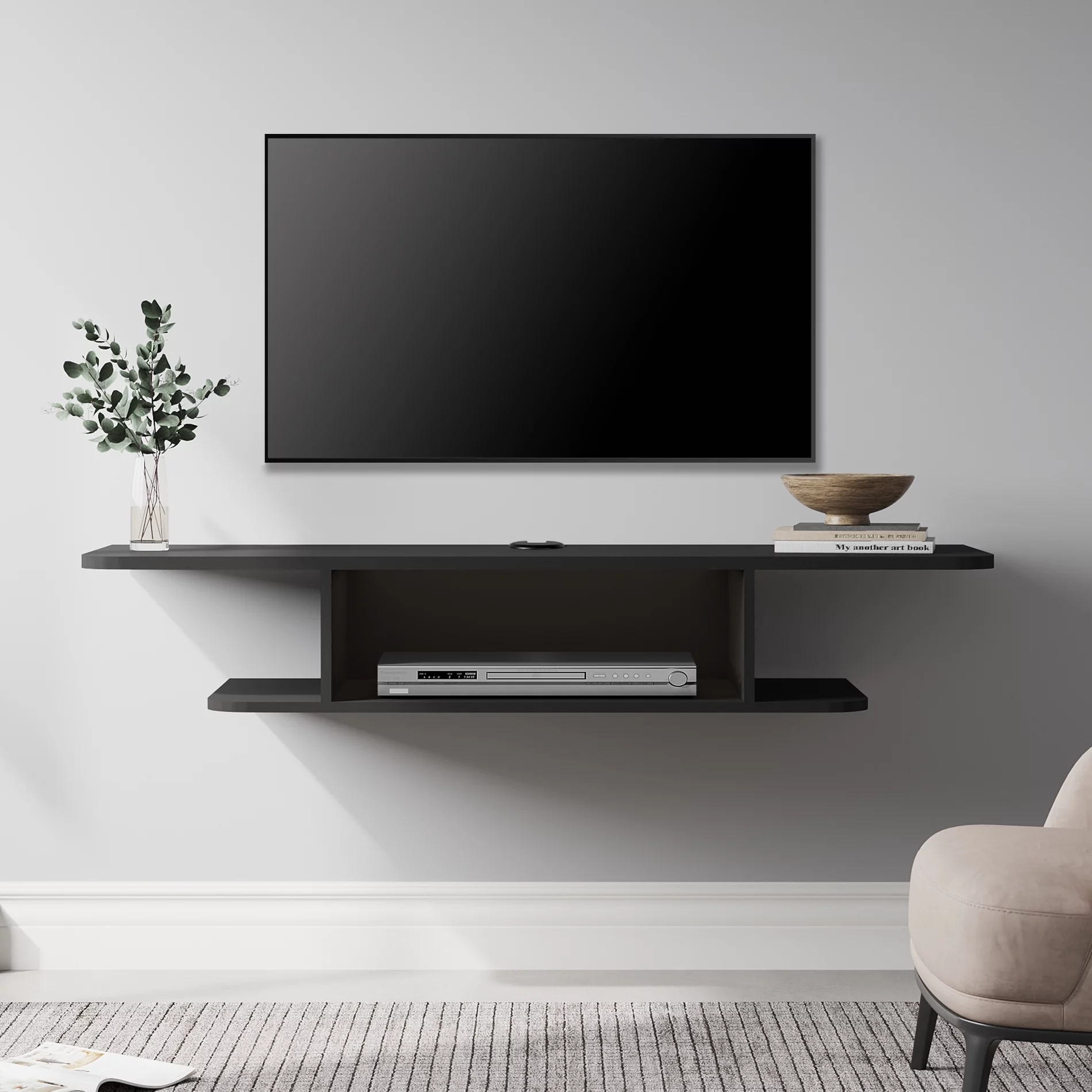 FITUEYES Floating TV Stand with Storage for TVs up to 60