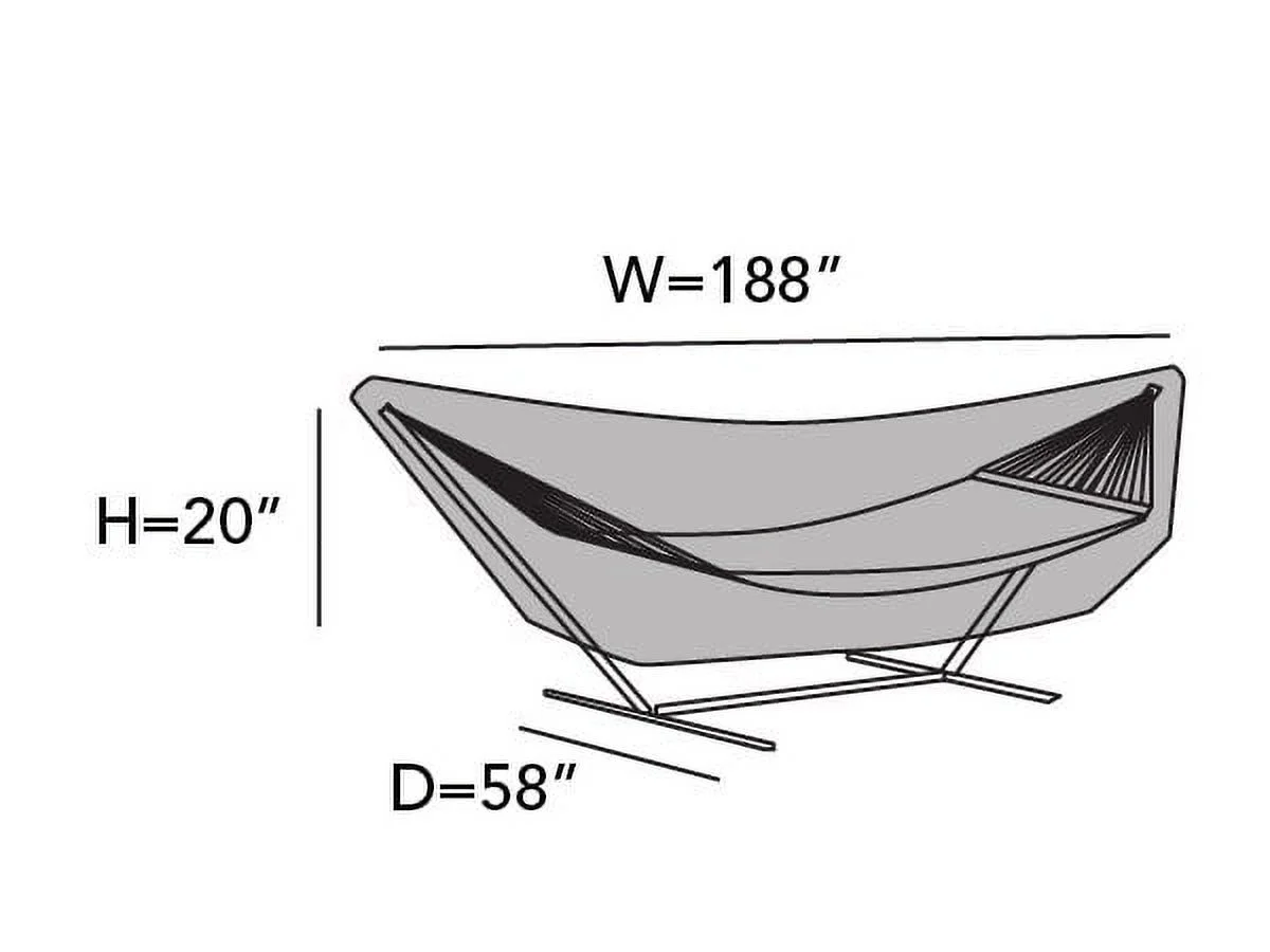 Covermates Hammock Cover - Weather Resistant Polyester, Double Stitched Seams, Securing Buckle Strap, Seating and Chair Covers, 188W x 58D x 20H, Khaki
