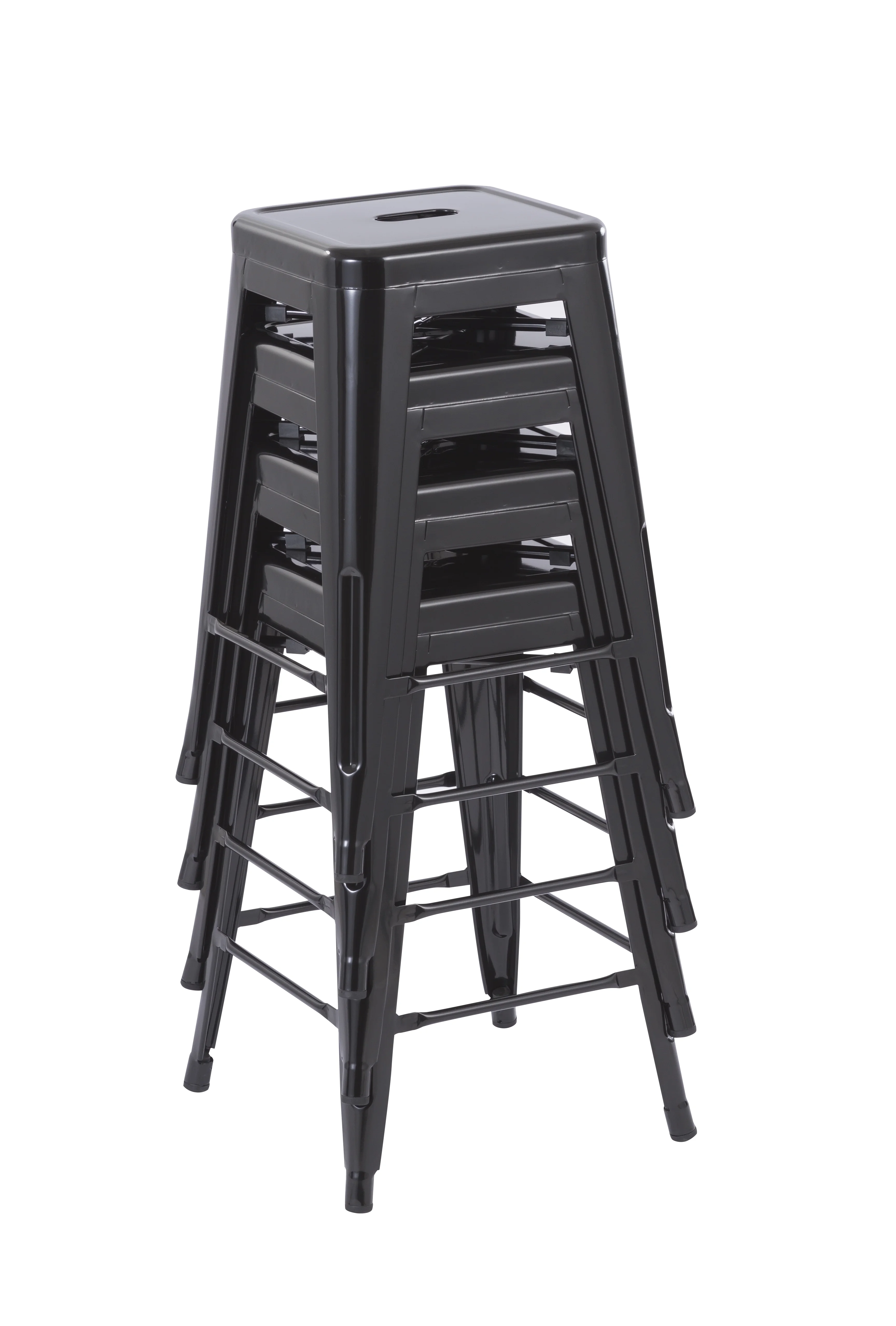 Howard 24inch Metal Assembled Barstool, Set of 4, Black Color for Indoor