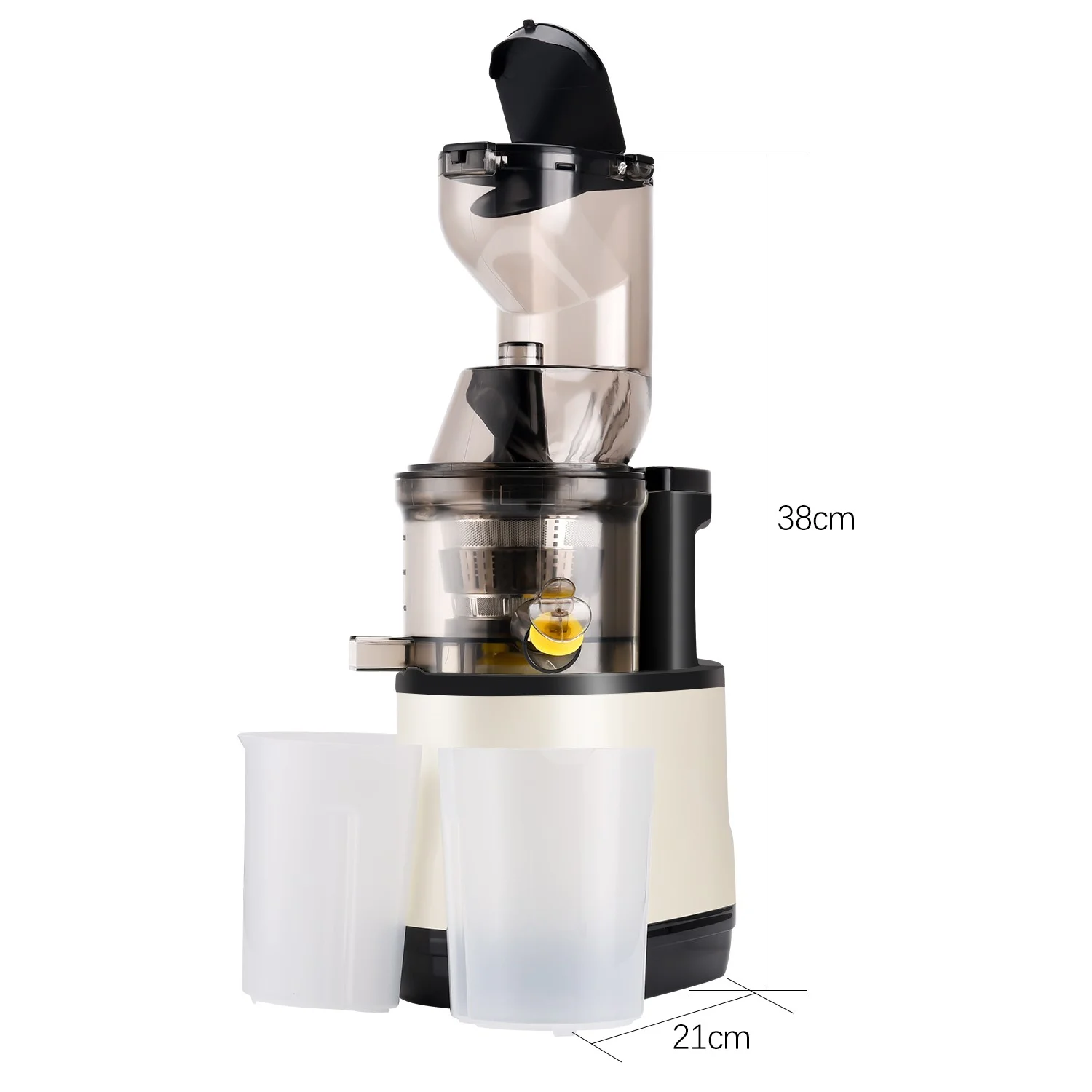 BLUELK Slow Masticating Juicer, Cold Press Juicer Machines, 500W Professional Slow Juicer with 3.15 inch Large Feed Chute for Fruits and Vegetables,Black