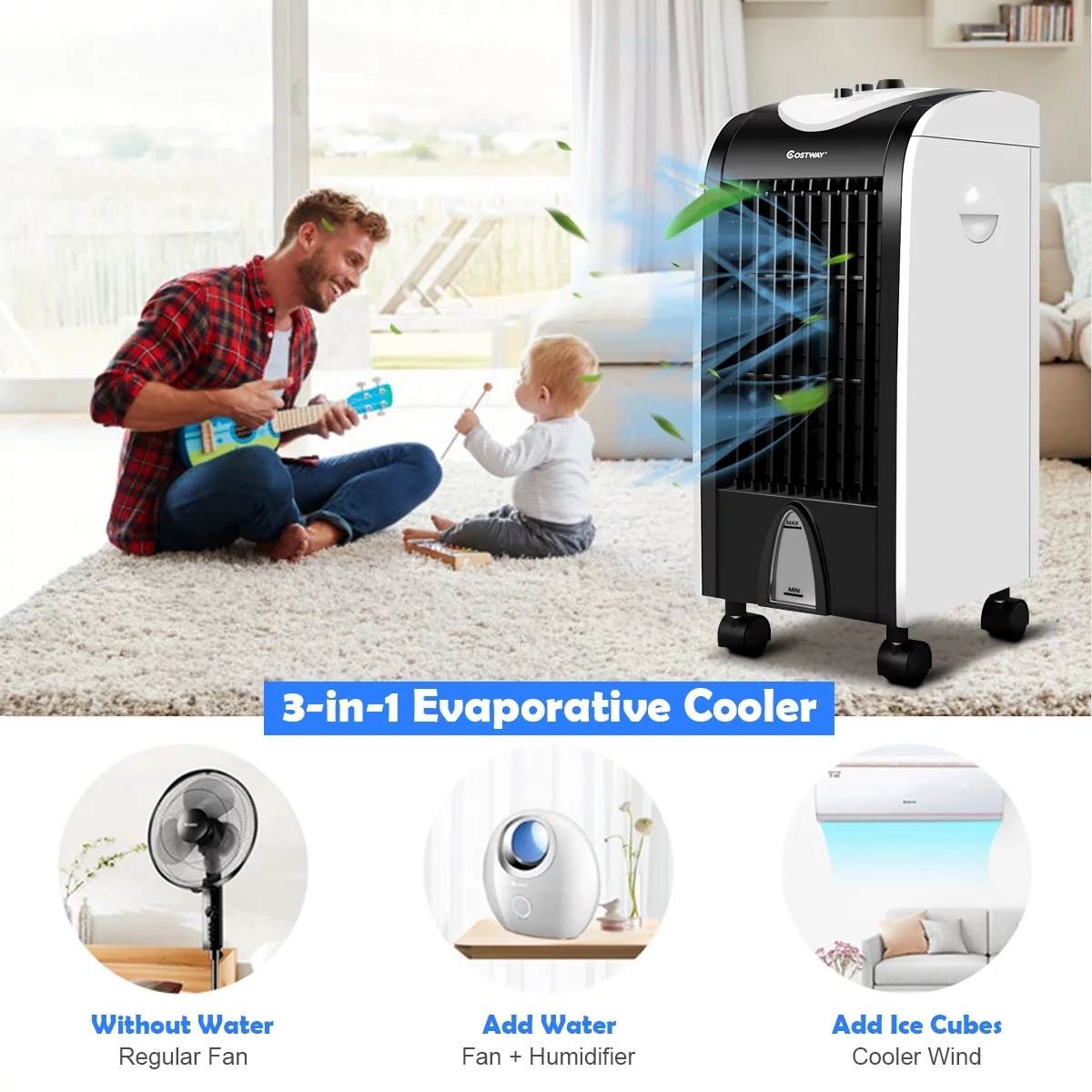 Costway Evaporative Portable Cooler Fan Humidify