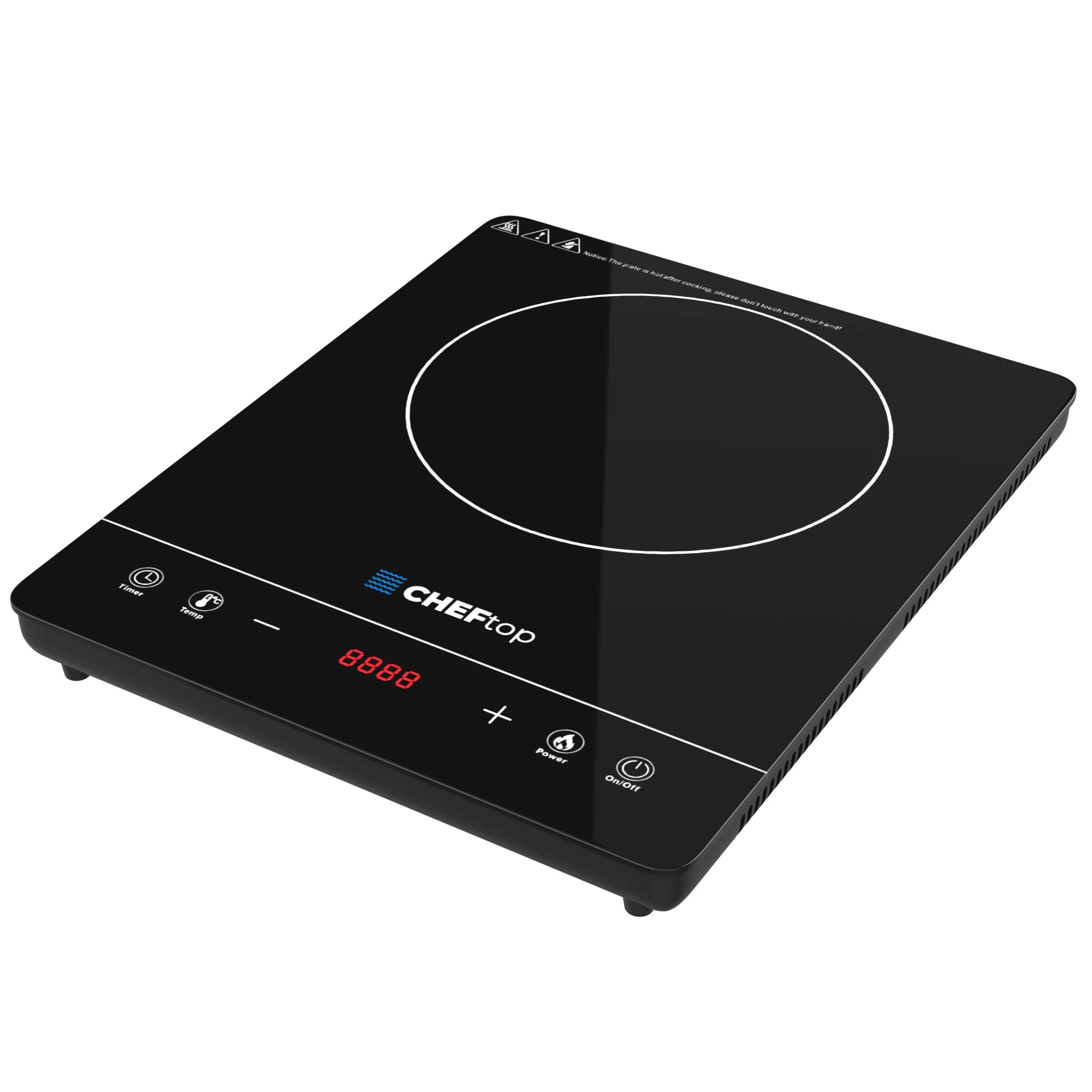 Cheftop Single Burner Induction Cooktop - Portable 120V Digital Ceramic Top 1300 Watt, Touch Sensor Control, Multiple Controls Cooking Zones & Power Levels