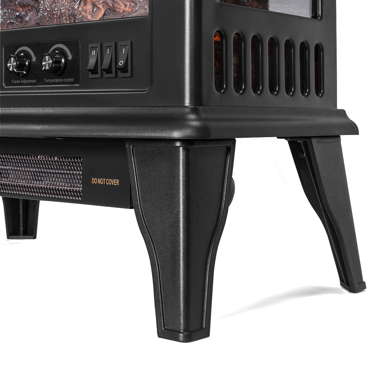 Barton Electric Fireplace Heater for inside home/portable 1500W 20' 3 - Black